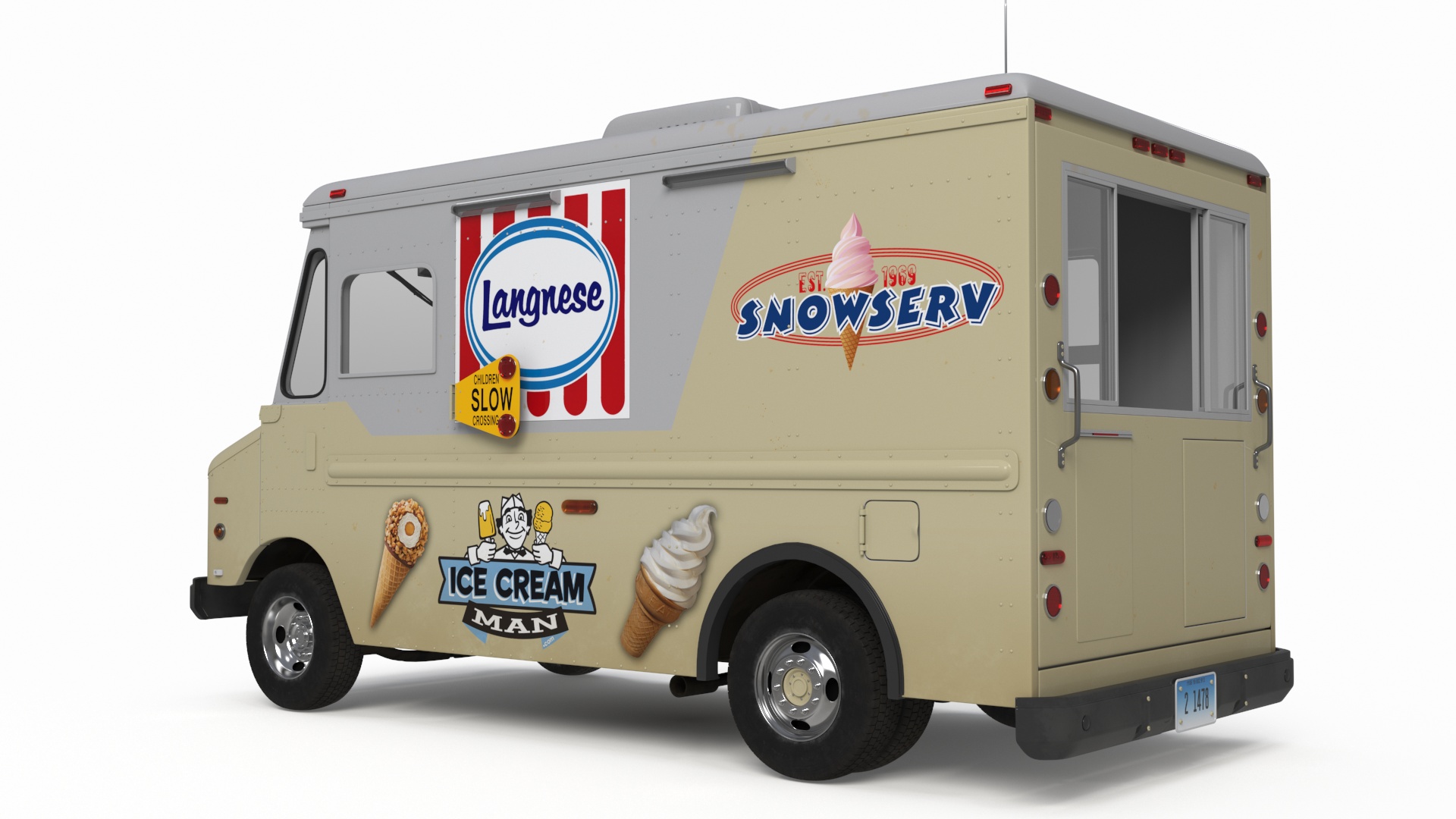 3D Vintage Ice Cream Truck model