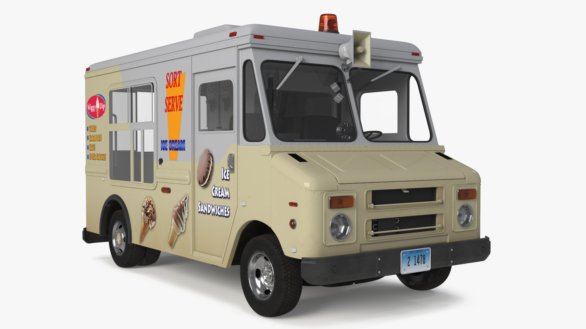 3D Vintage Ice Cream Truck model