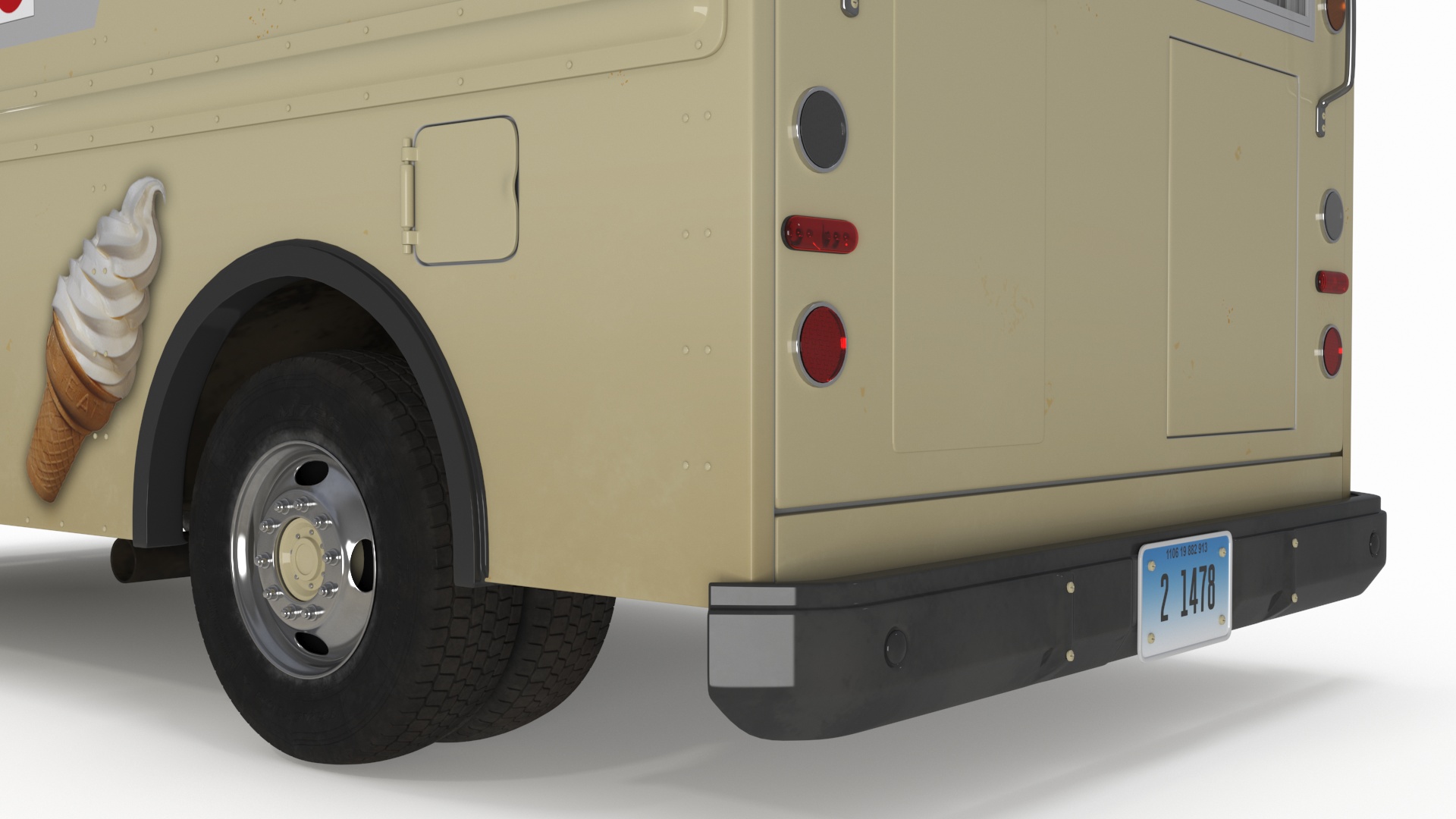 3D Vintage Ice Cream Truck model