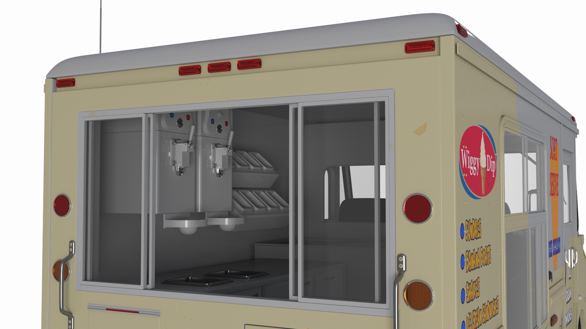 3D Vintage Ice Cream Truck model