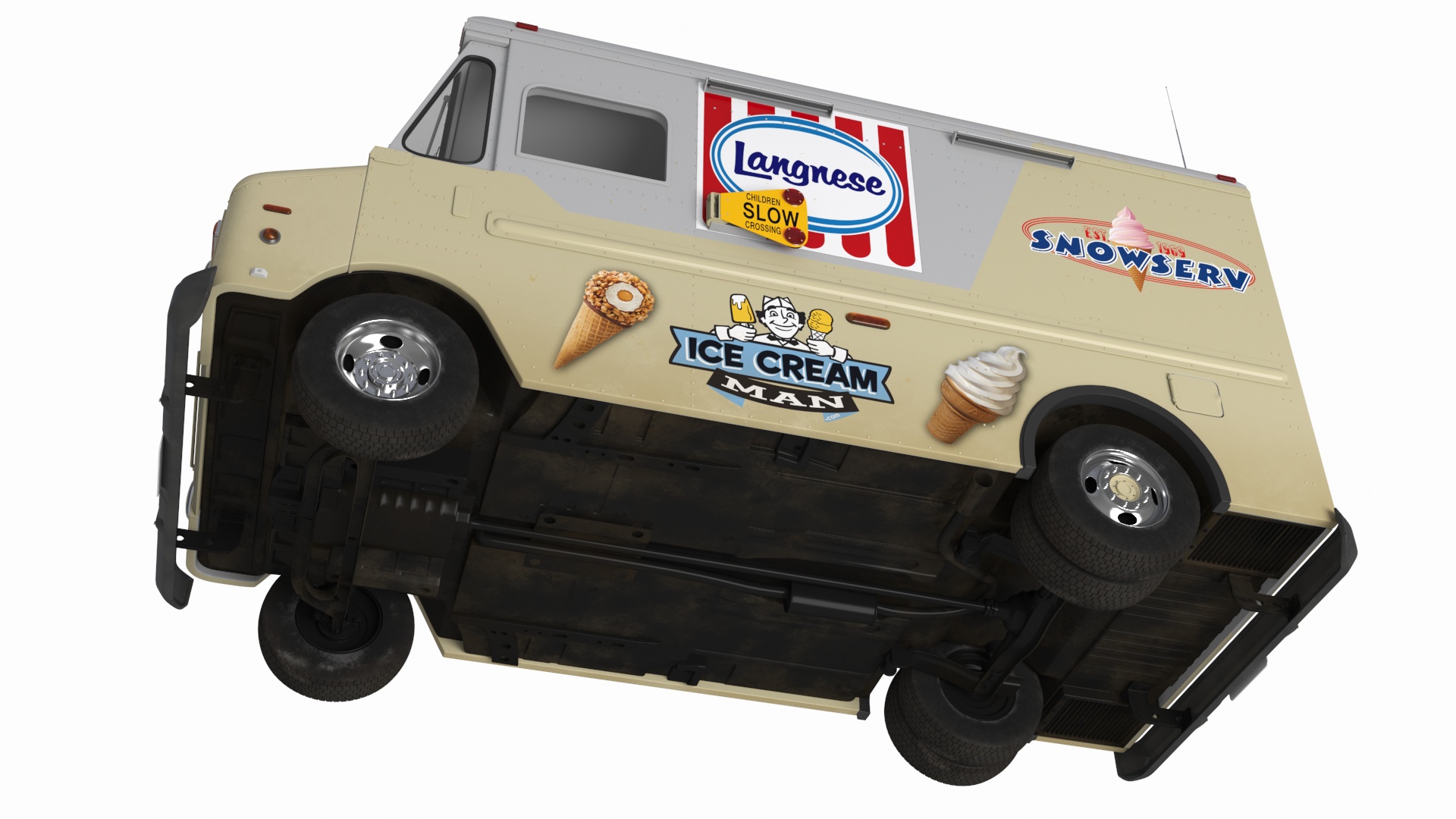 3D Vintage Ice Cream Truck model