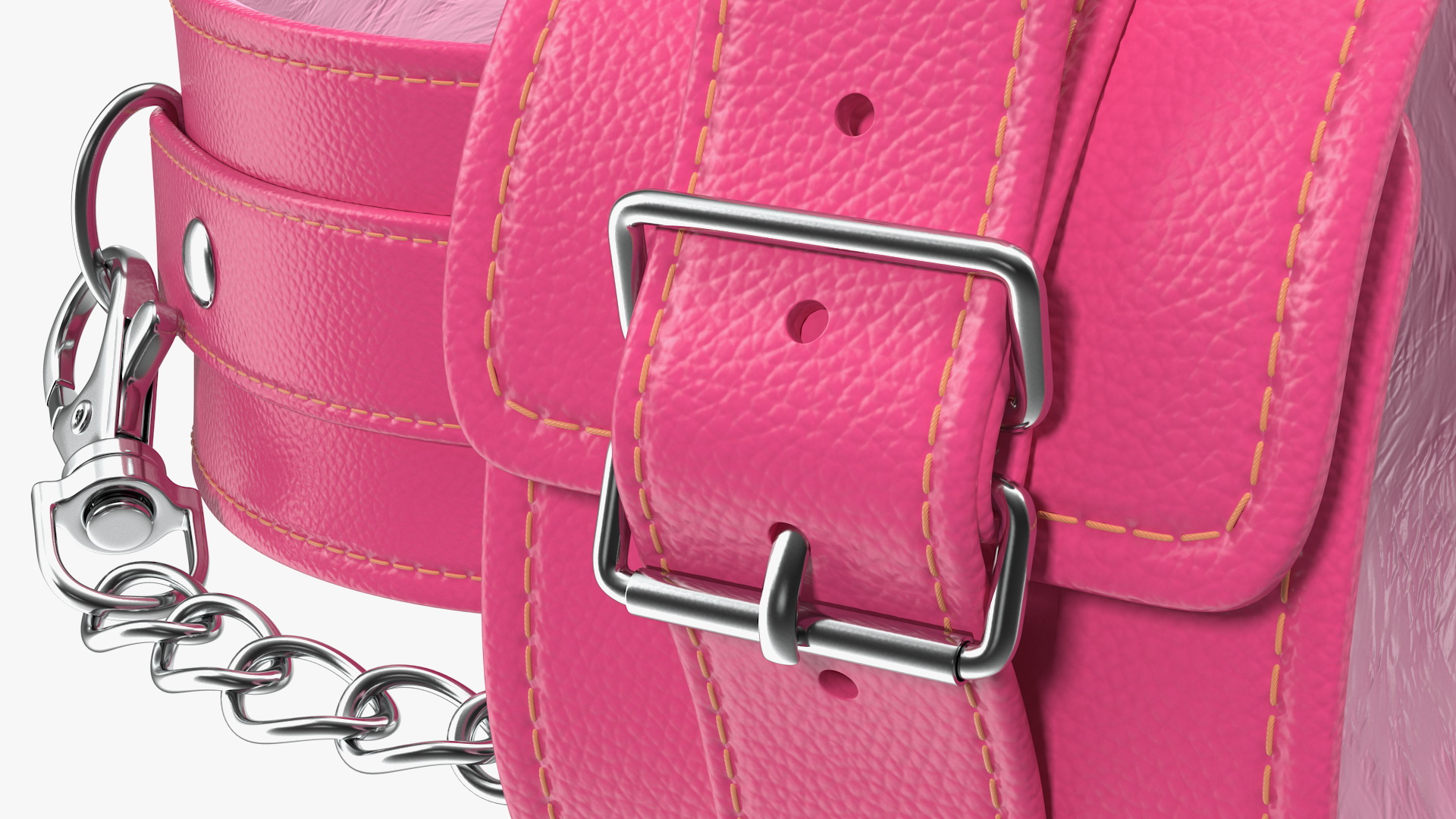 Pink Leather Wrist Cuffs 3D model