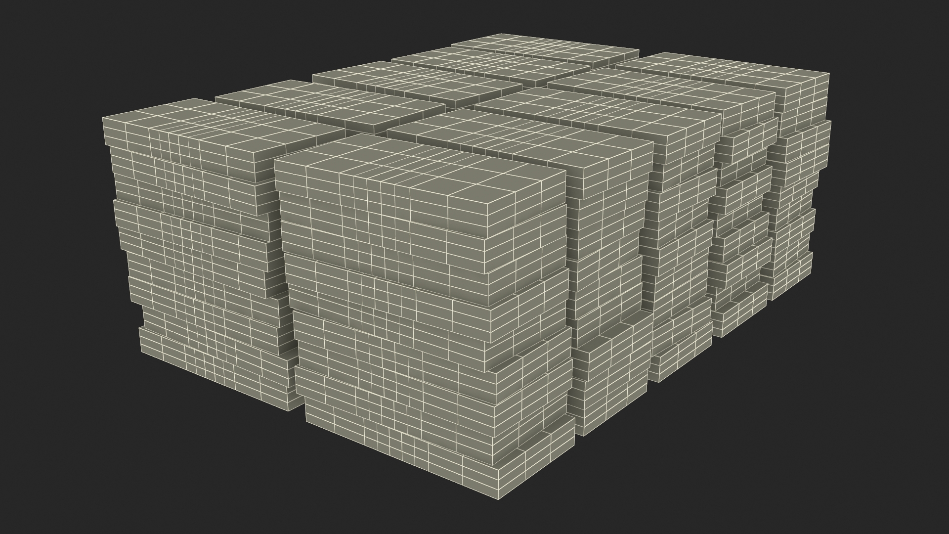 3D Stacked 500 Euro Currency Packs