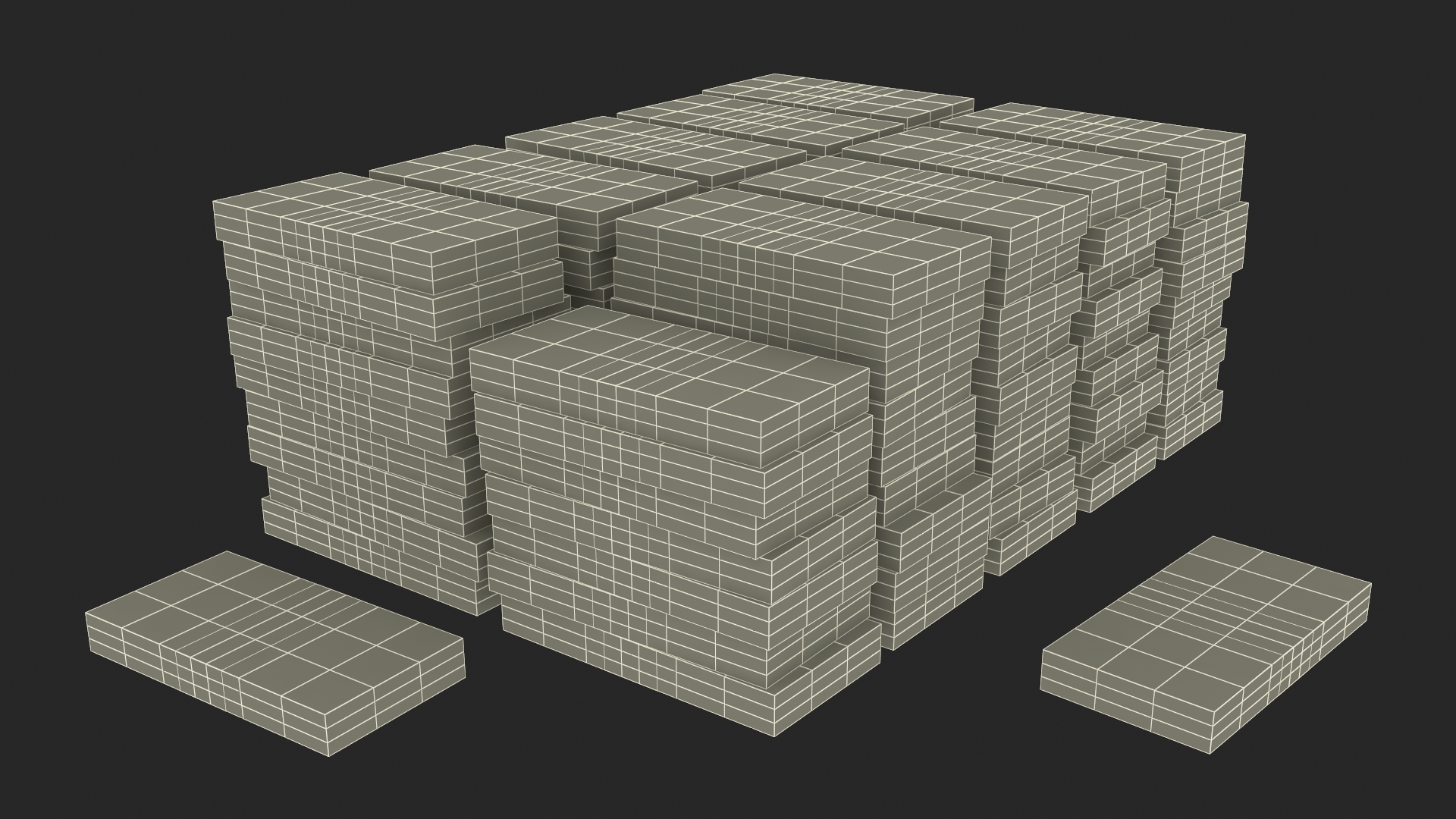 3D Stacked 500 Euro Currency Packs