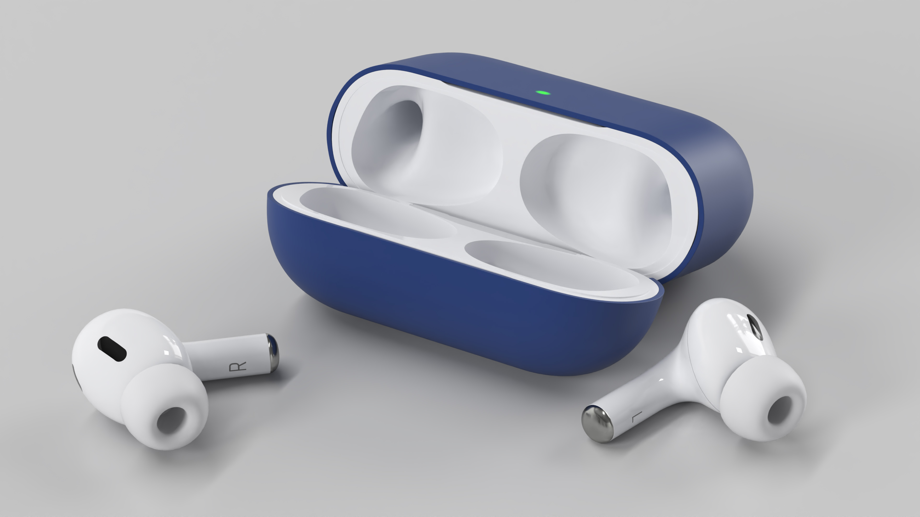 Apple AirPods Pro 2 USB-C with Silicone Case Blue 3D model