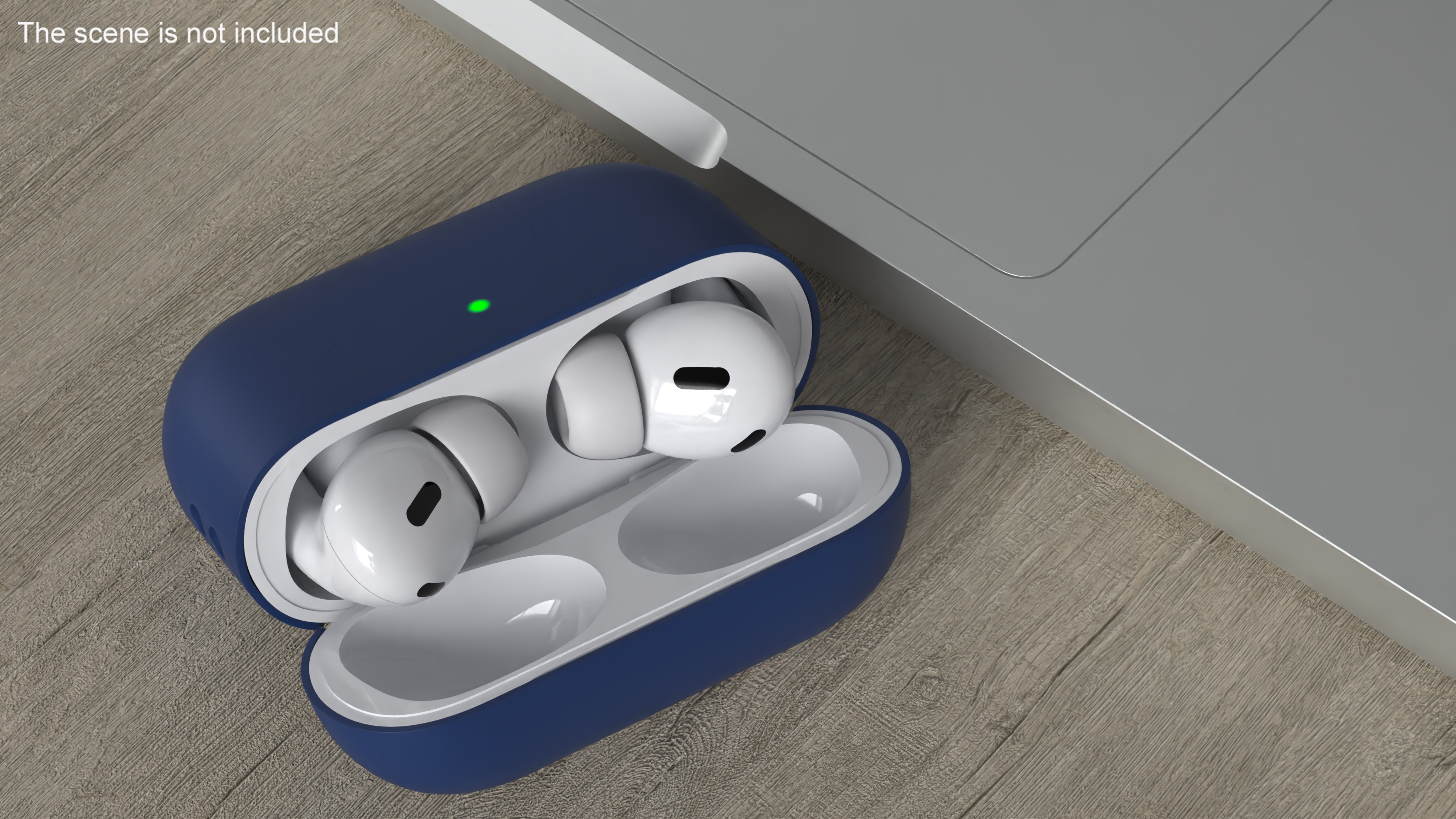 Apple AirPods Pro 2 USB-C with Silicone Case Blue 3D model
