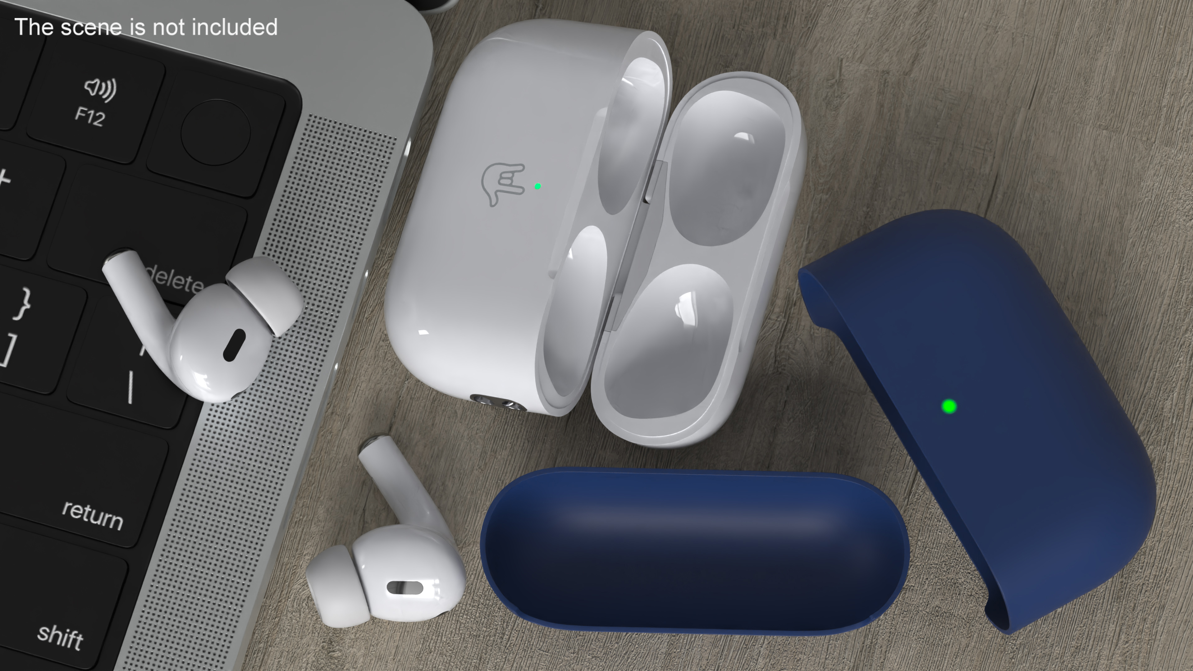 Apple AirPods Pro 2 USB-C with Silicone Case Blue 3D model