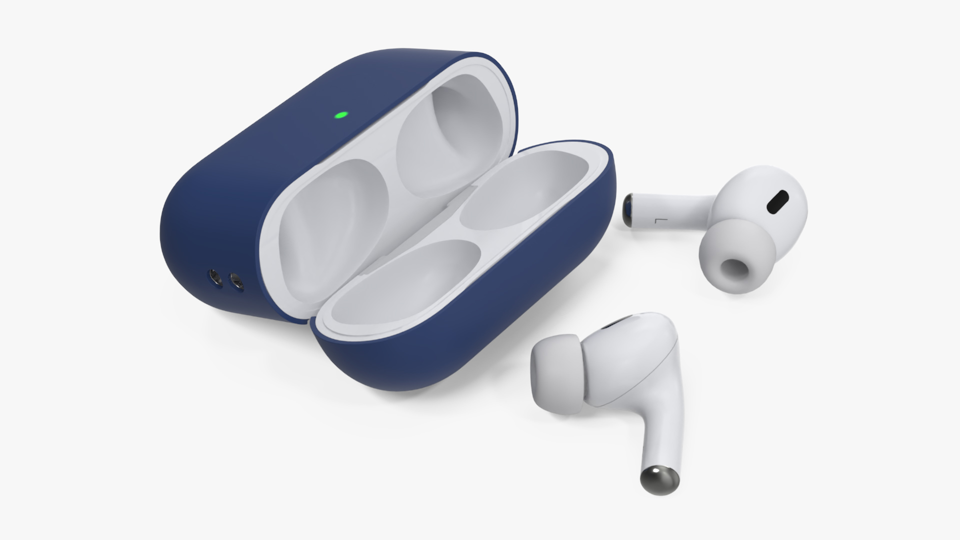 Apple AirPods Pro 2 USB-C with Silicone Case Blue 3D model