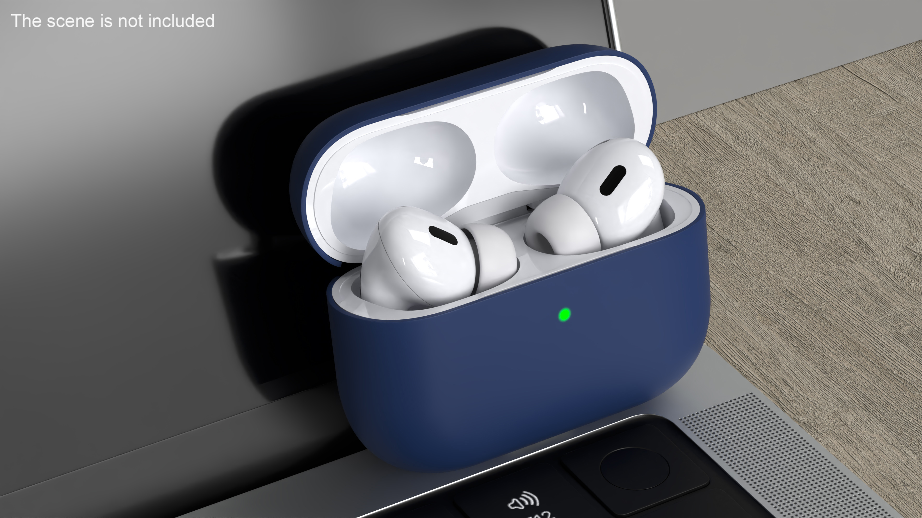 Apple AirPods Pro 2 USB-C with Silicone Case Blue 3D model