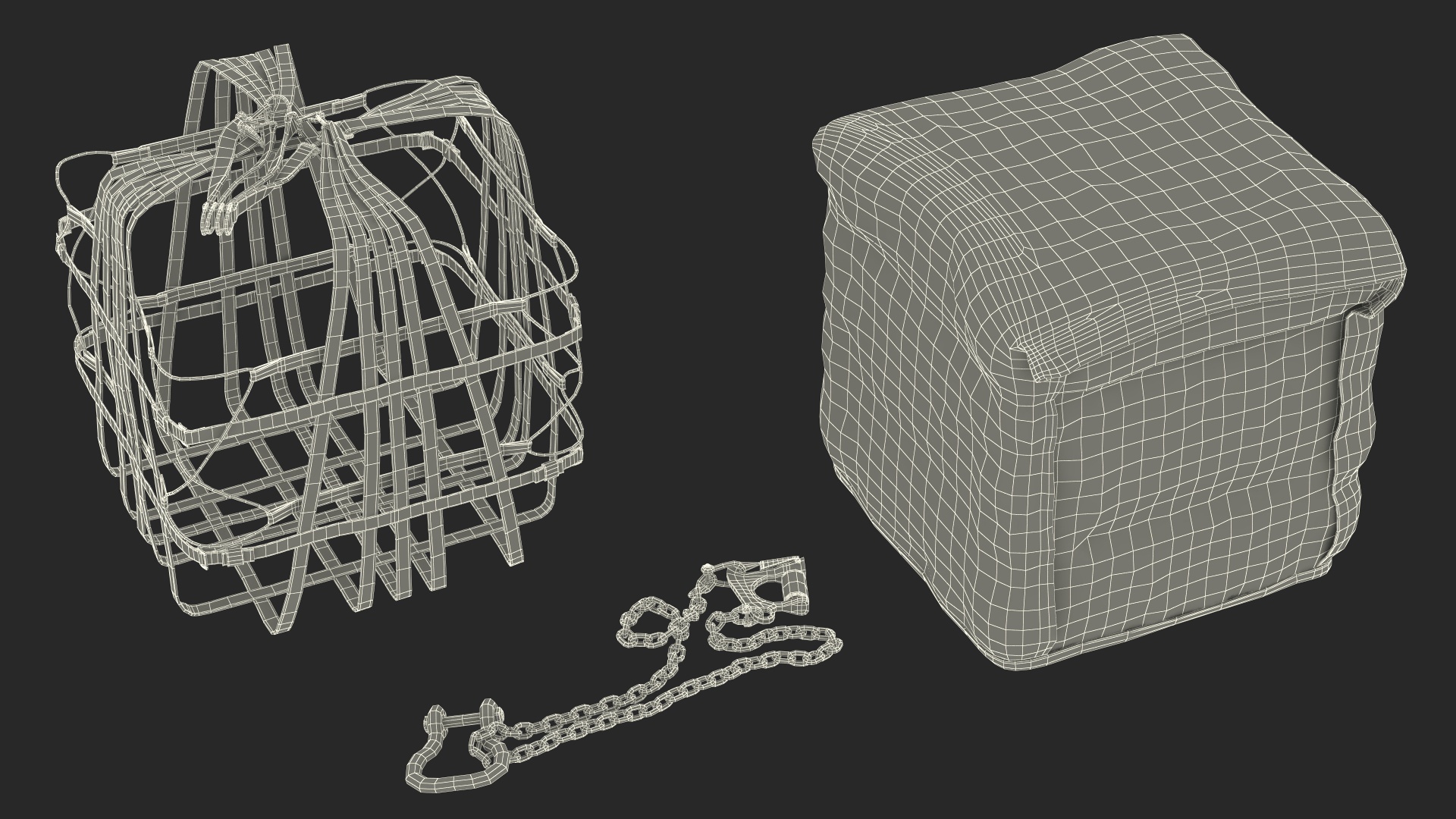 Military Cargo Lifting Net Bag Standing 3D model