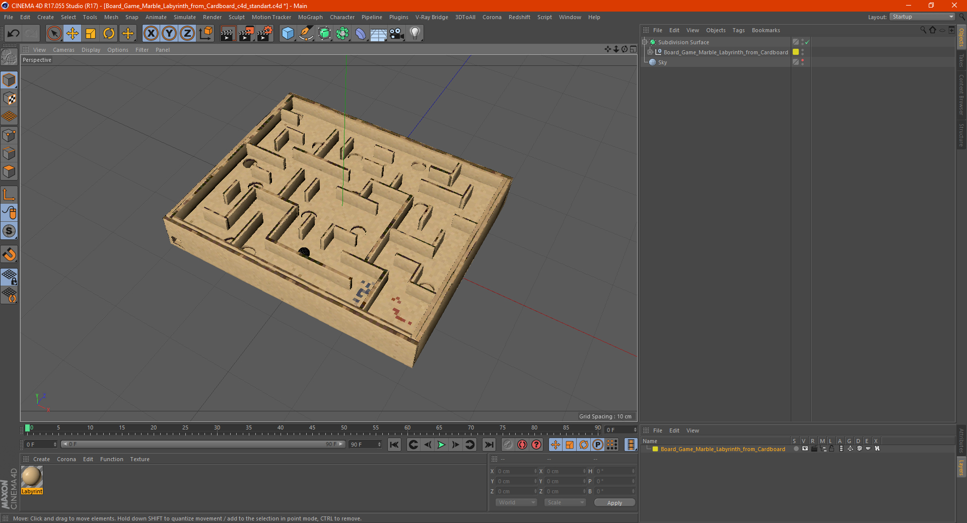 Board Game Marble Labyrinth from Cardboard 3D