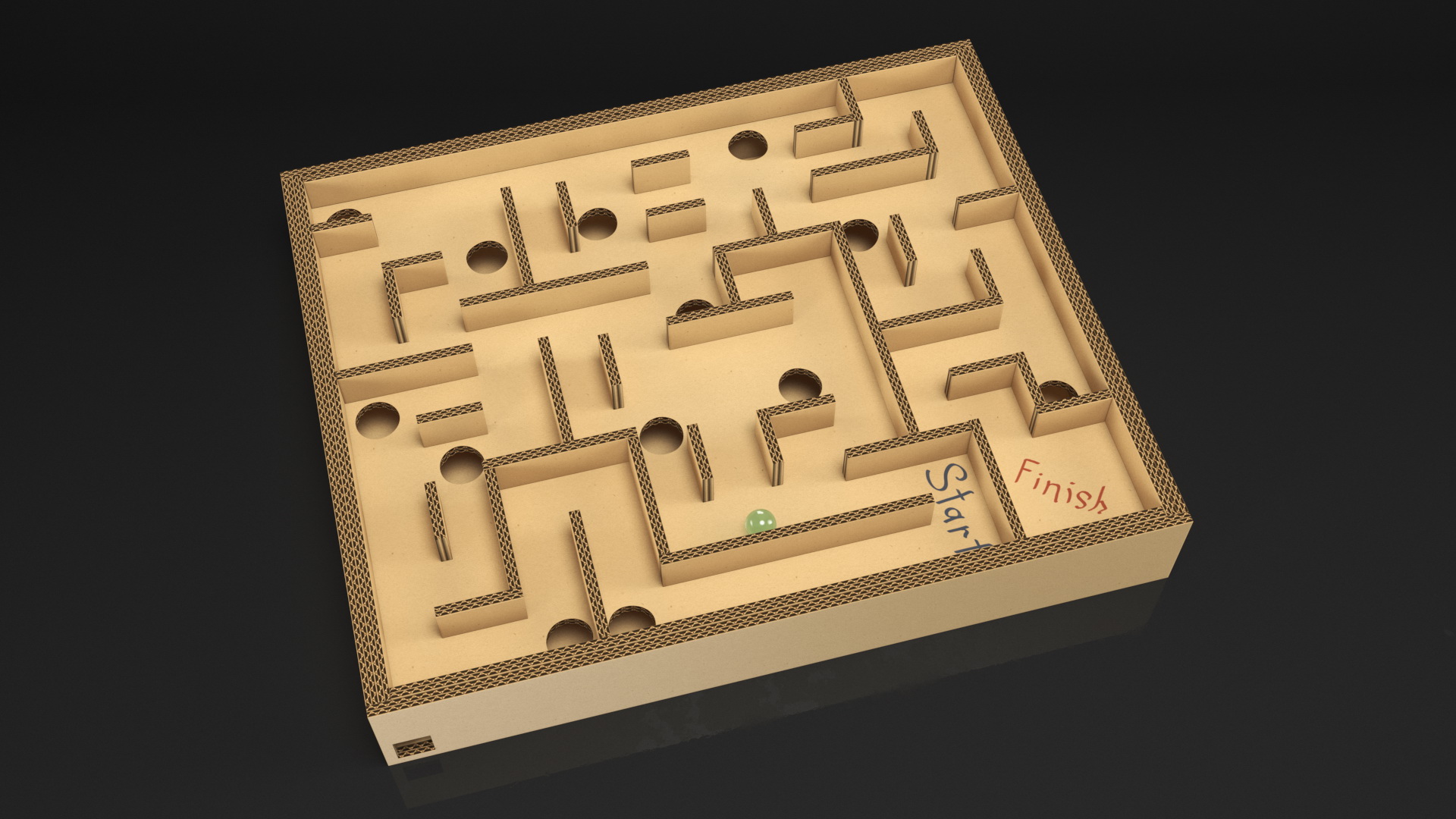 Board Game Marble Labyrinth from Cardboard 3D