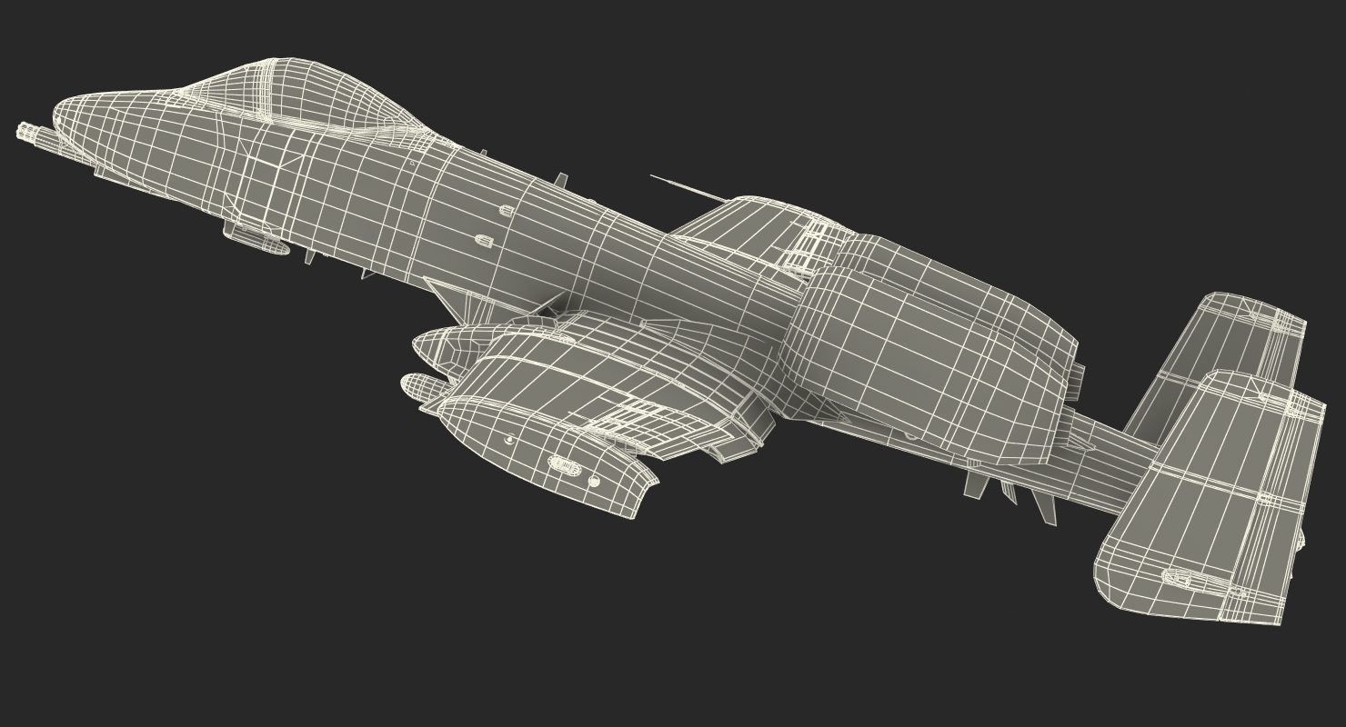 Attack Aircraft A 10 Thunderbolt II Rigged 3D