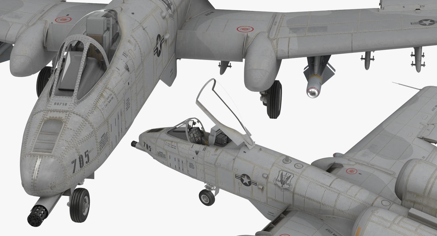 Attack Aircraft A 10 Thunderbolt II Rigged 3D