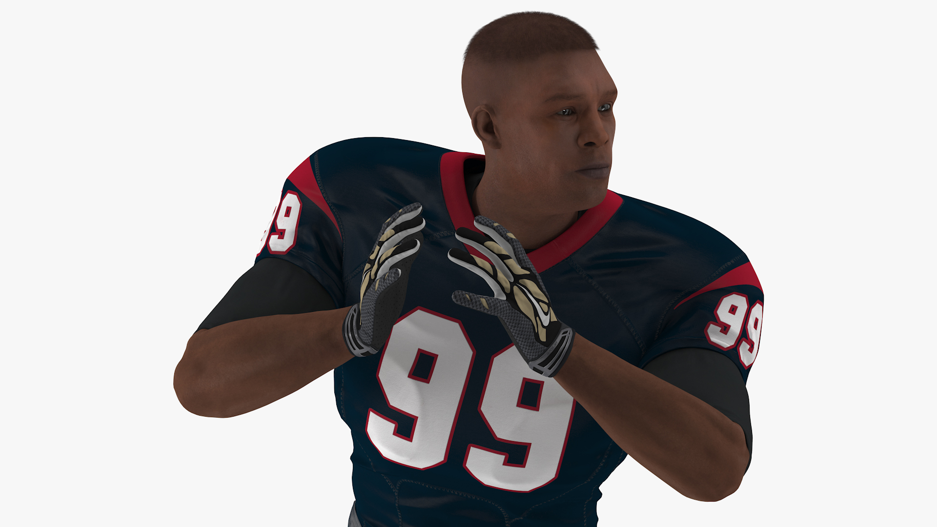3D model Houston Texans American Football Player Running The Ball Fur