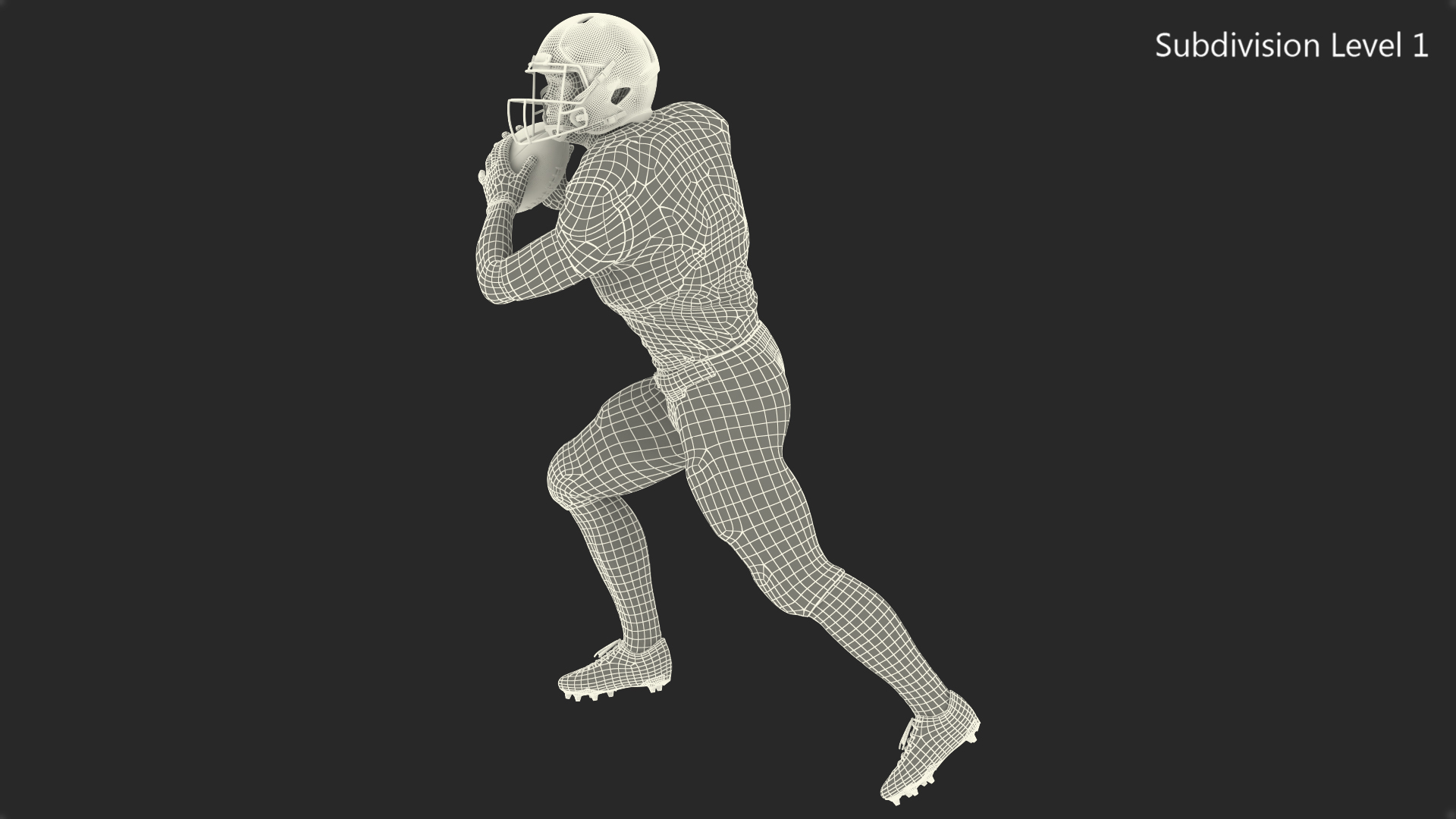 3D model Houston Texans American Football Player Running The Ball Fur