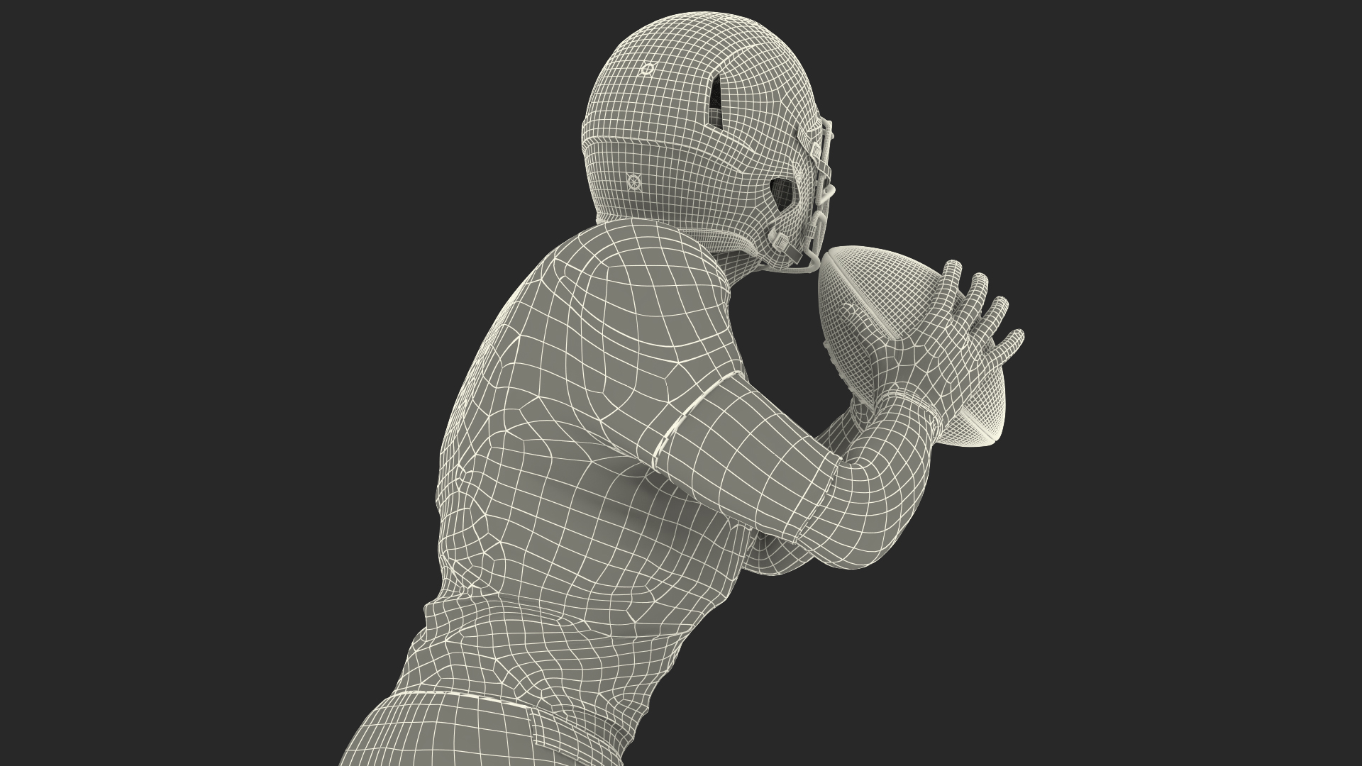 3D model Houston Texans American Football Player Running The Ball Fur
