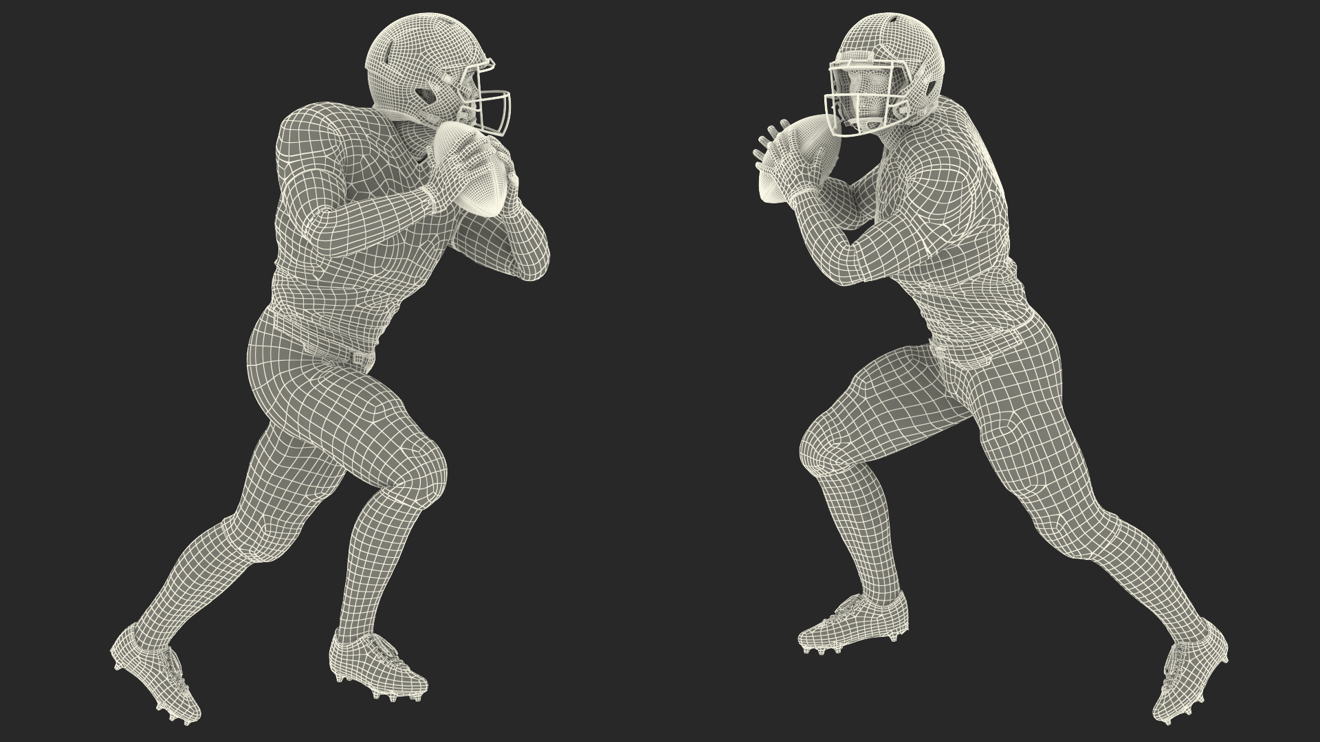 3D model Houston Texans American Football Player Running The Ball Fur