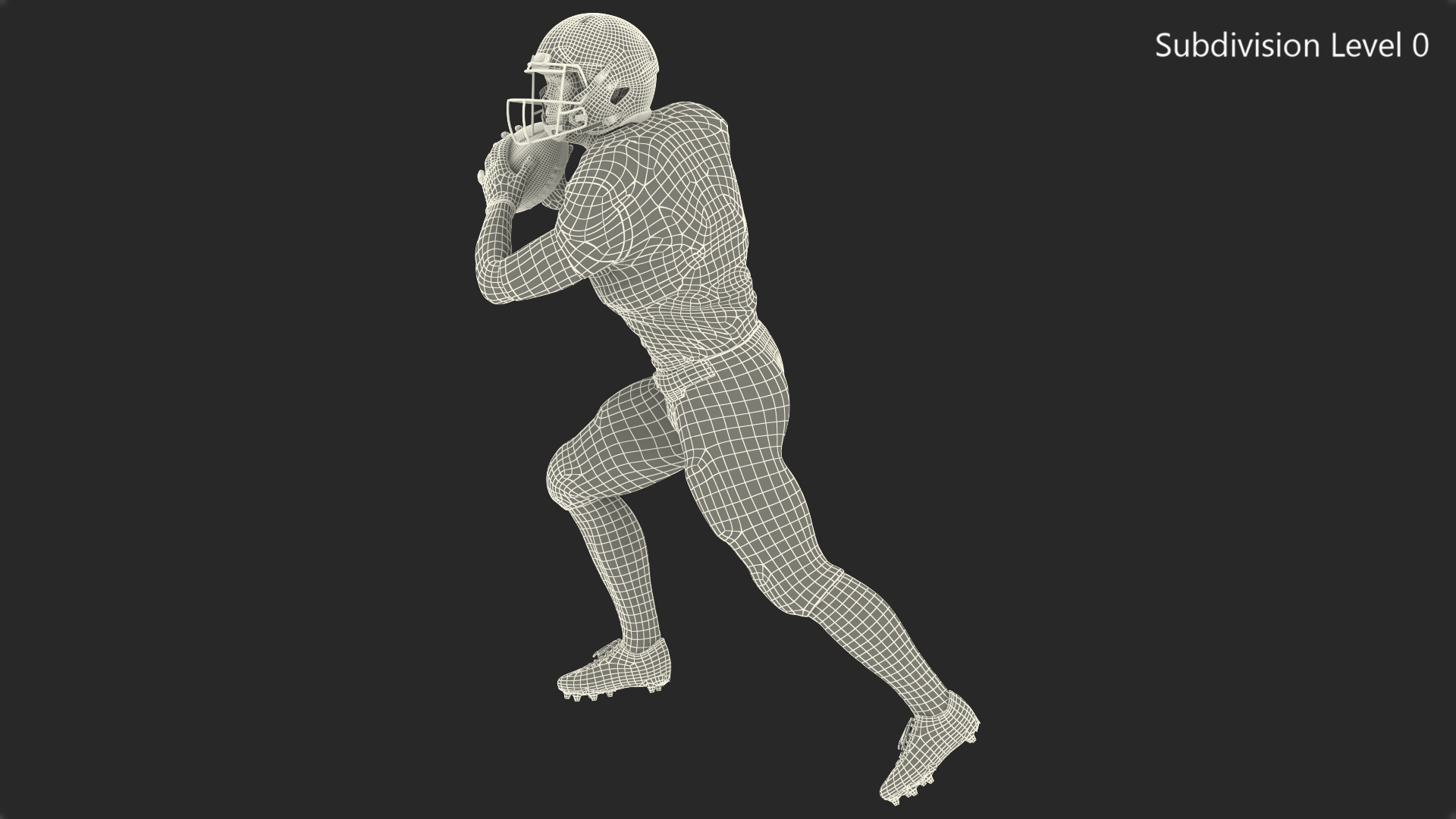 3D model Houston Texans American Football Player Running The Ball Fur