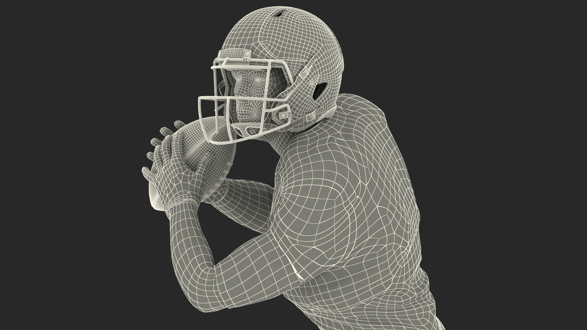 3D model Houston Texans American Football Player Running The Ball Fur