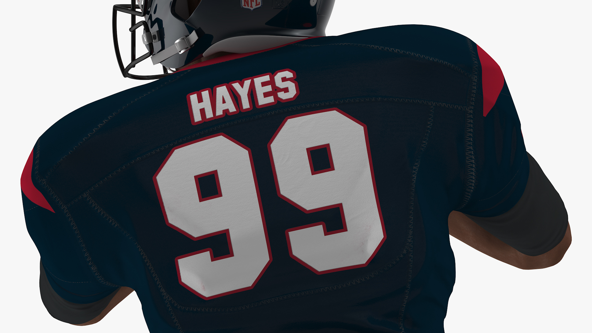 3D model Houston Texans American Football Player Running The Ball Fur