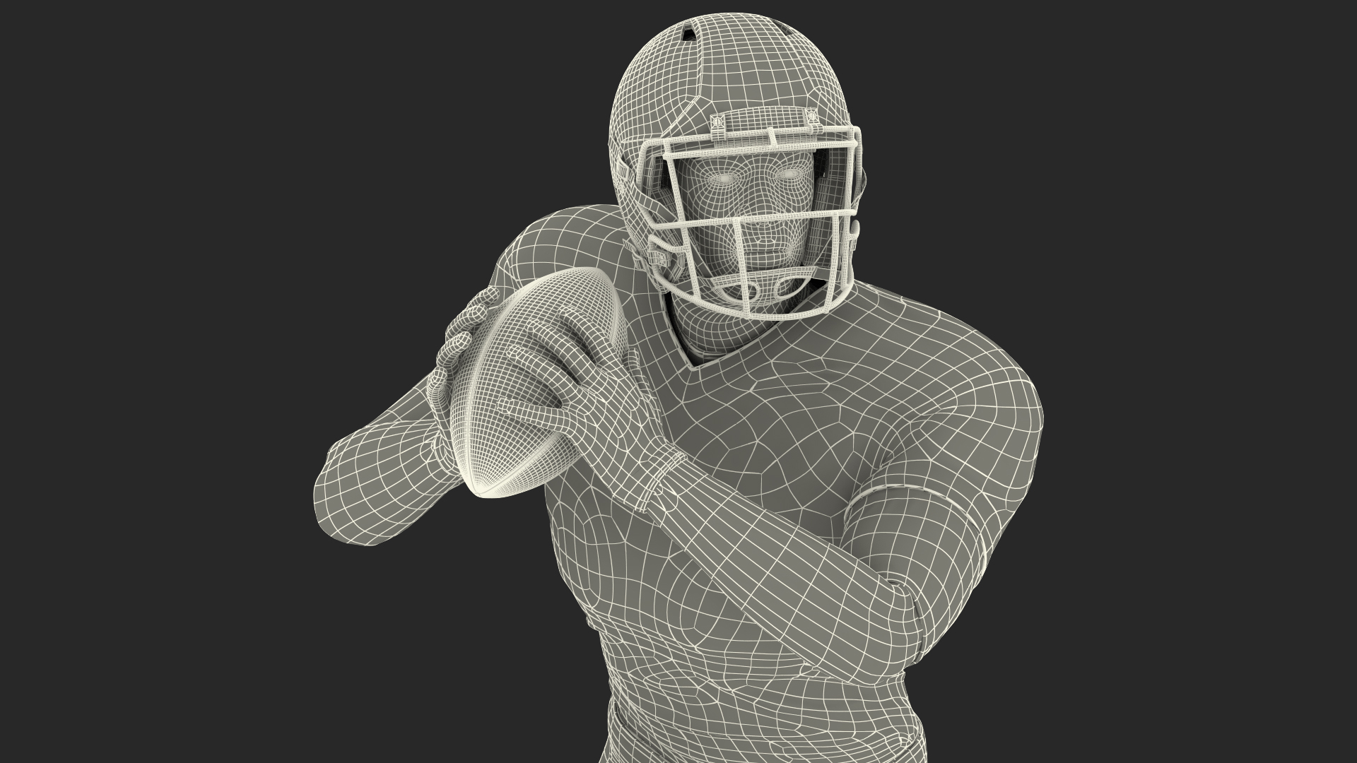 3D model Houston Texans American Football Player Running The Ball Fur