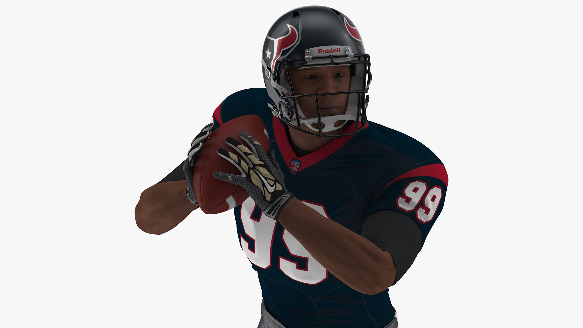 3D model Houston Texans American Football Player Running The Ball Fur