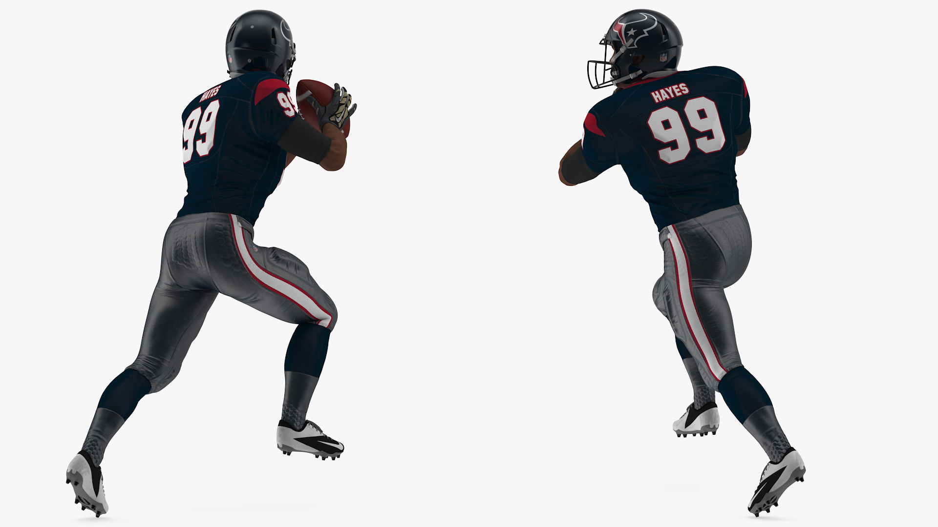3D model Houston Texans American Football Player Running The Ball Fur