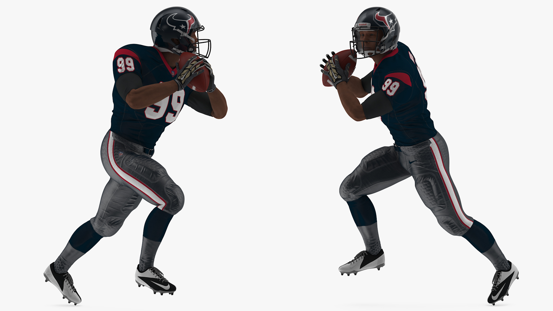 3D model Houston Texans American Football Player Running The Ball Fur