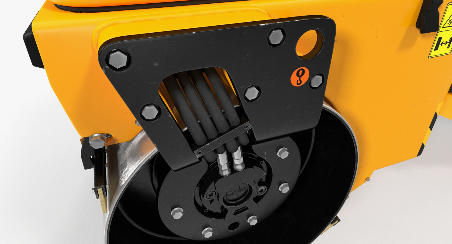 Compact Tandem Vibratory Road Roller JCB Rigged 3D