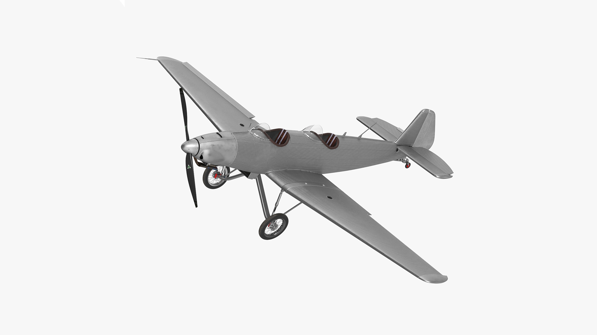 3D Retro Sport Plane Rigged for Maya model