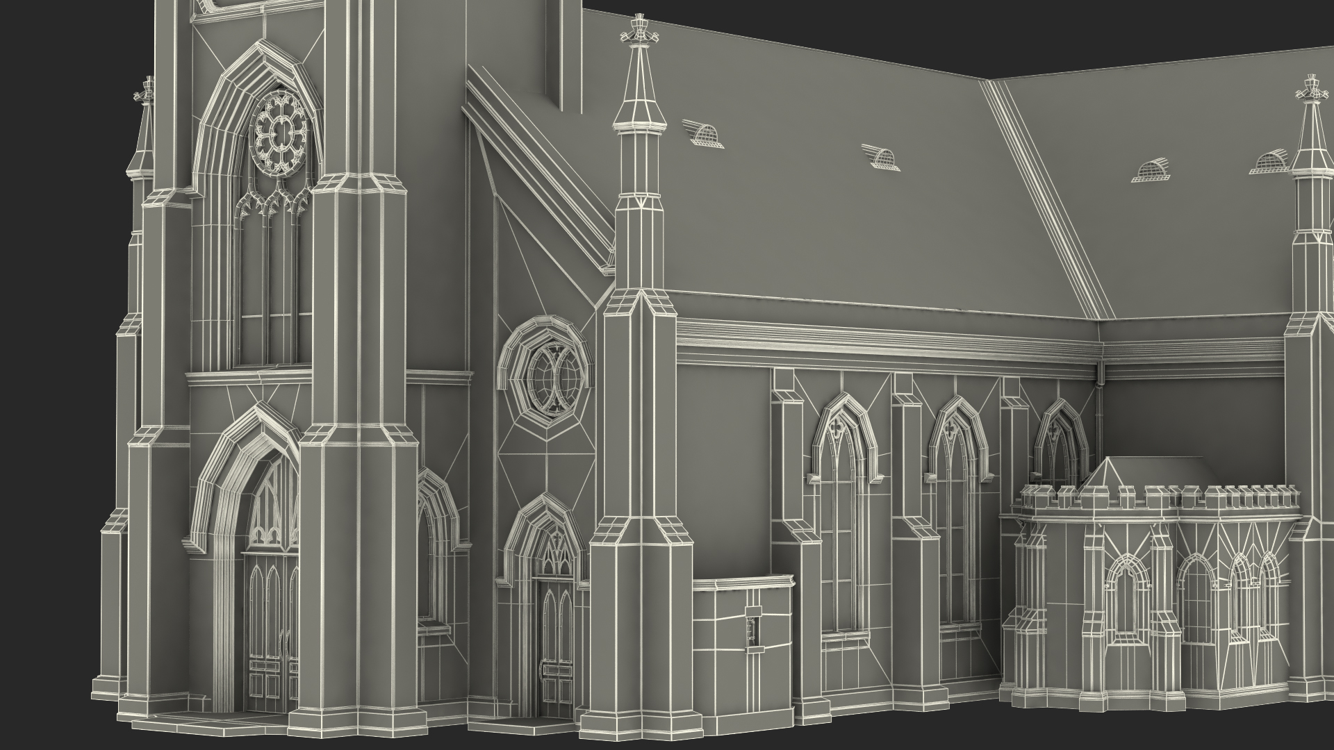 3D Ancient Catholic Church model