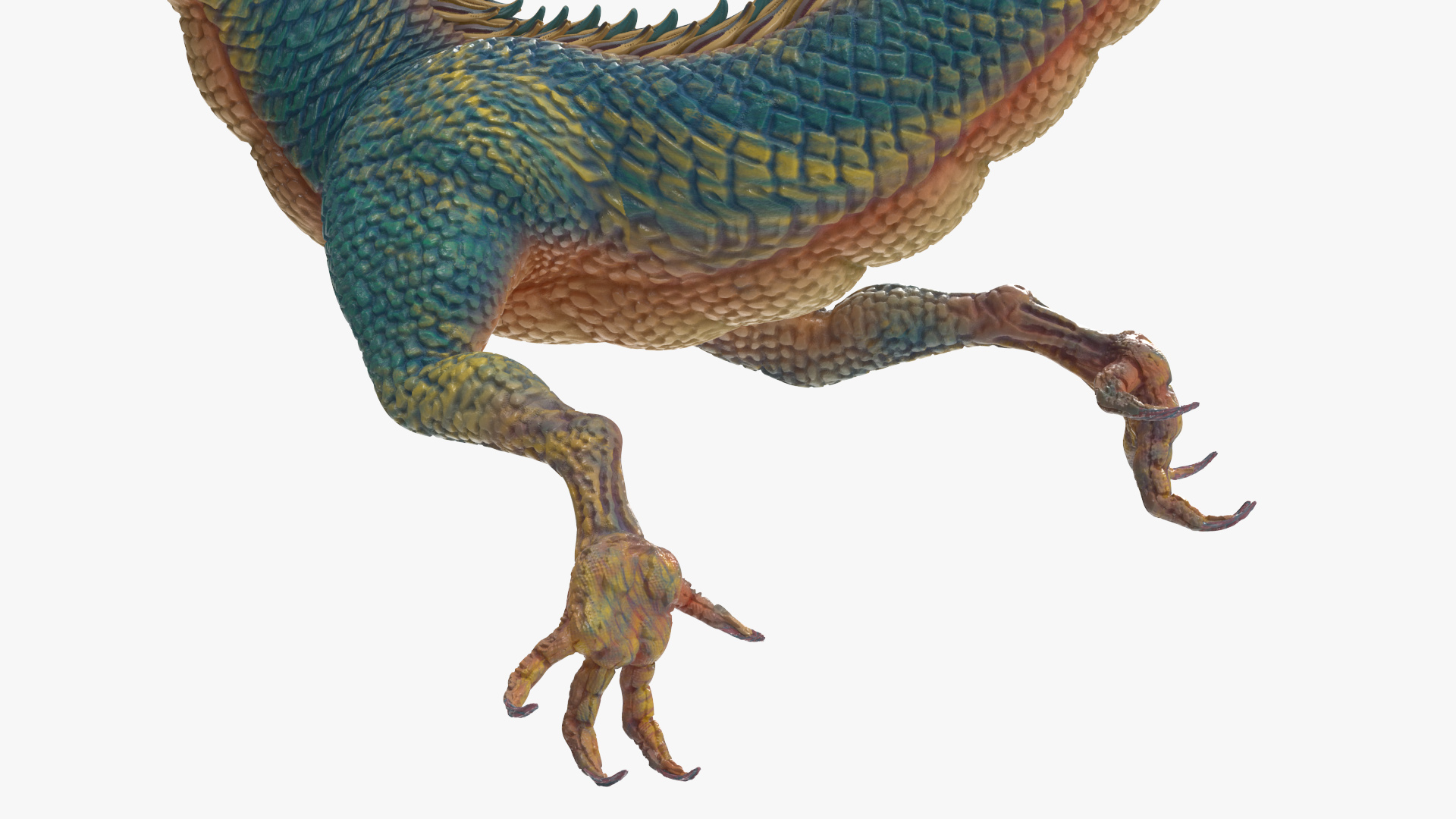 3D Asian Mythical Serpent Dragon Blue Rigged