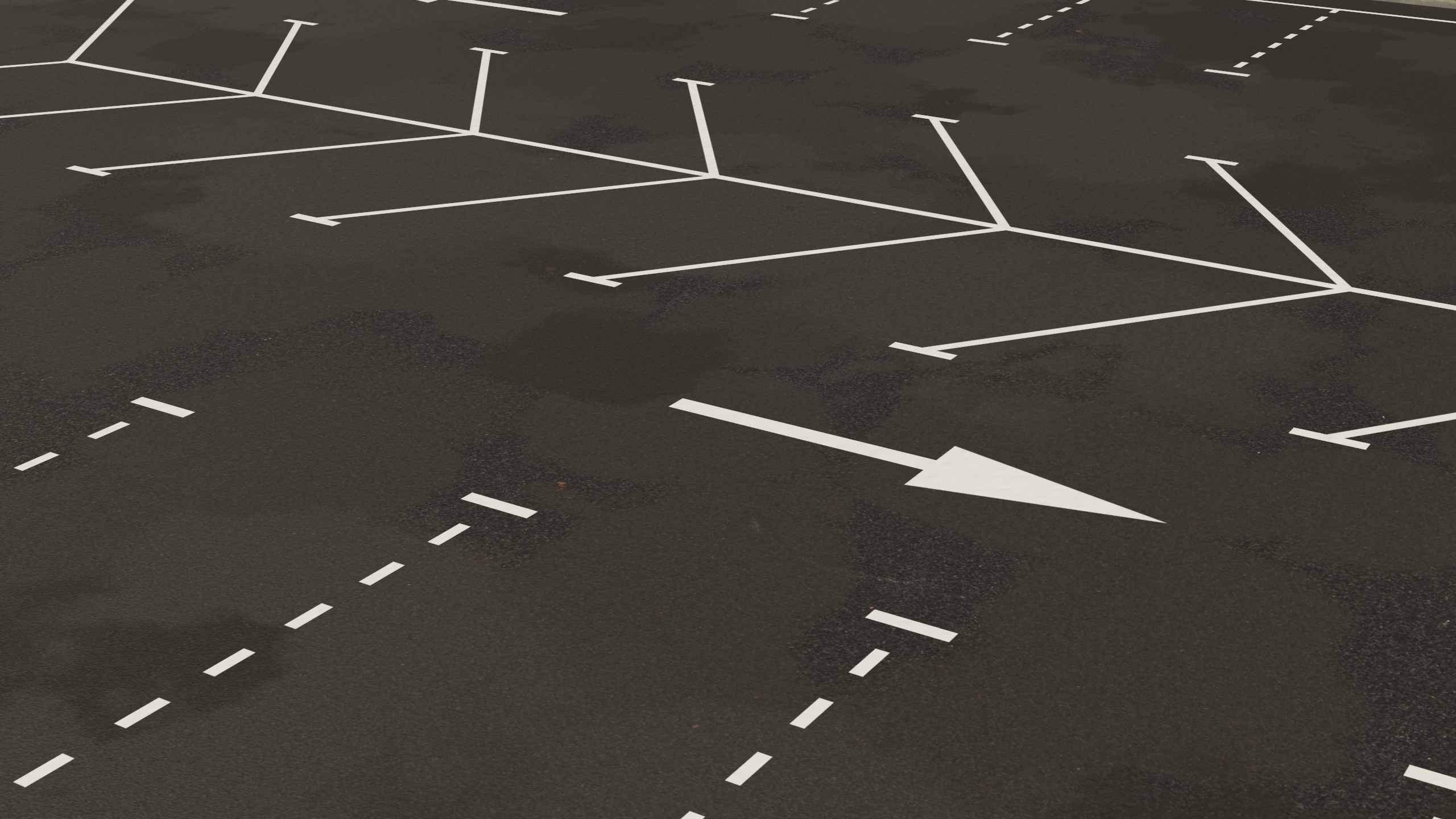 3D model Empty Street Car Parking 26 Lots New Fur