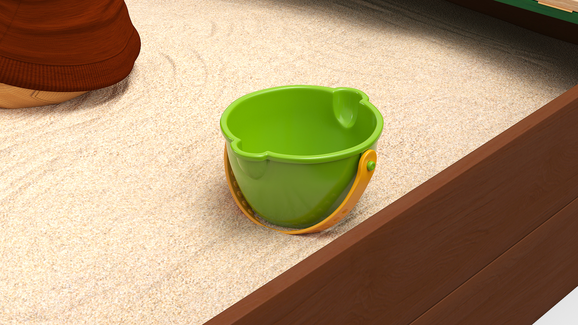 3D Black Skinned Toddler Boy in Sandpit