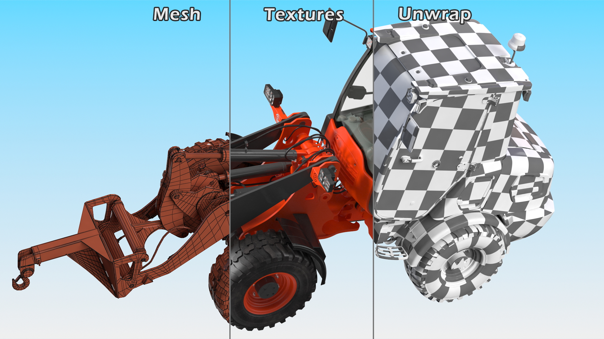 Electric Loader with Material Handling Arm 3D