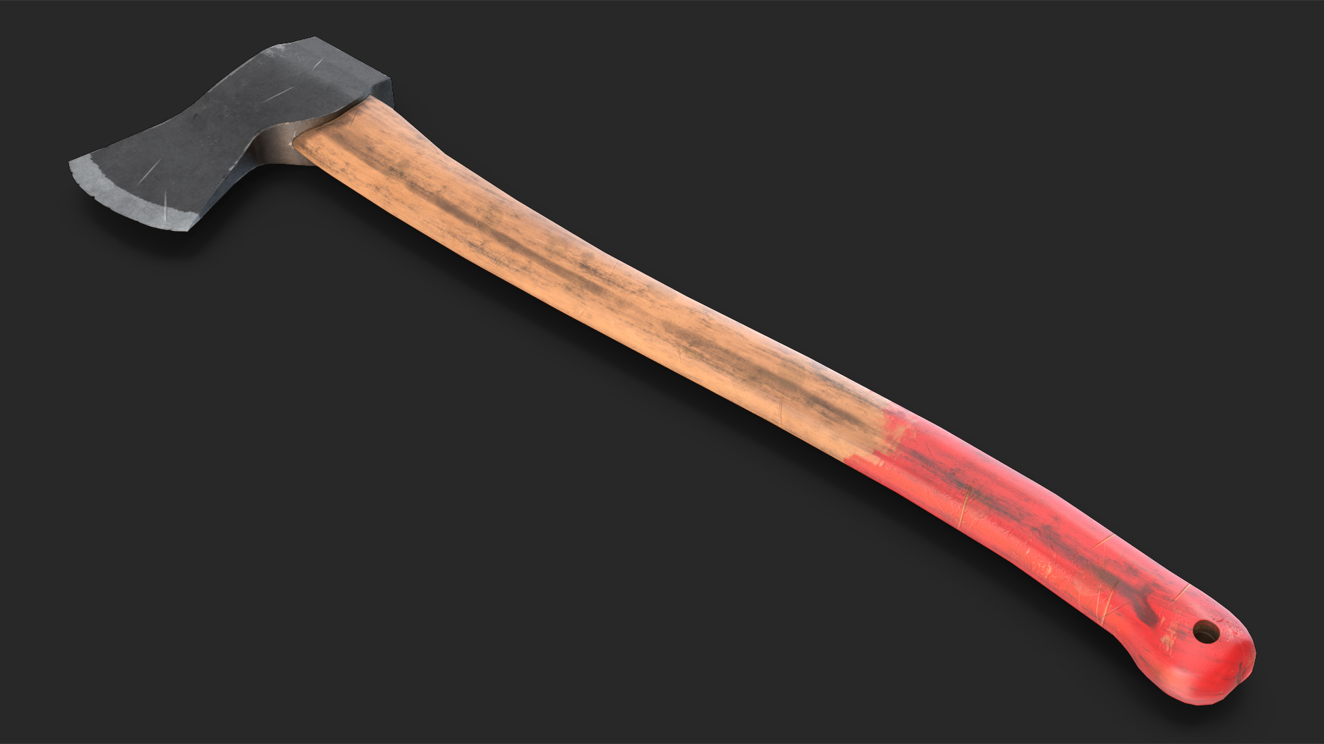 3D model Wooden Hatchet Axe Game Weapon
