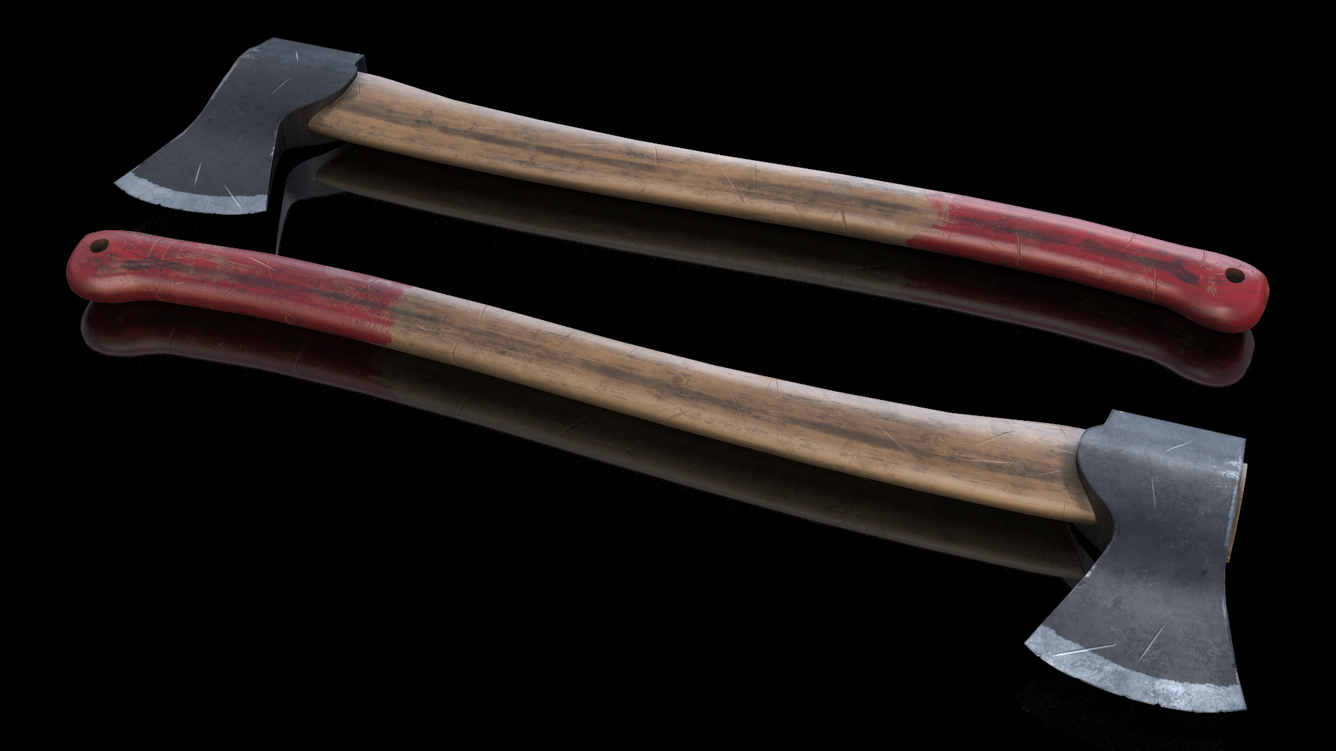 3D model Wooden Hatchet Axe Game Weapon