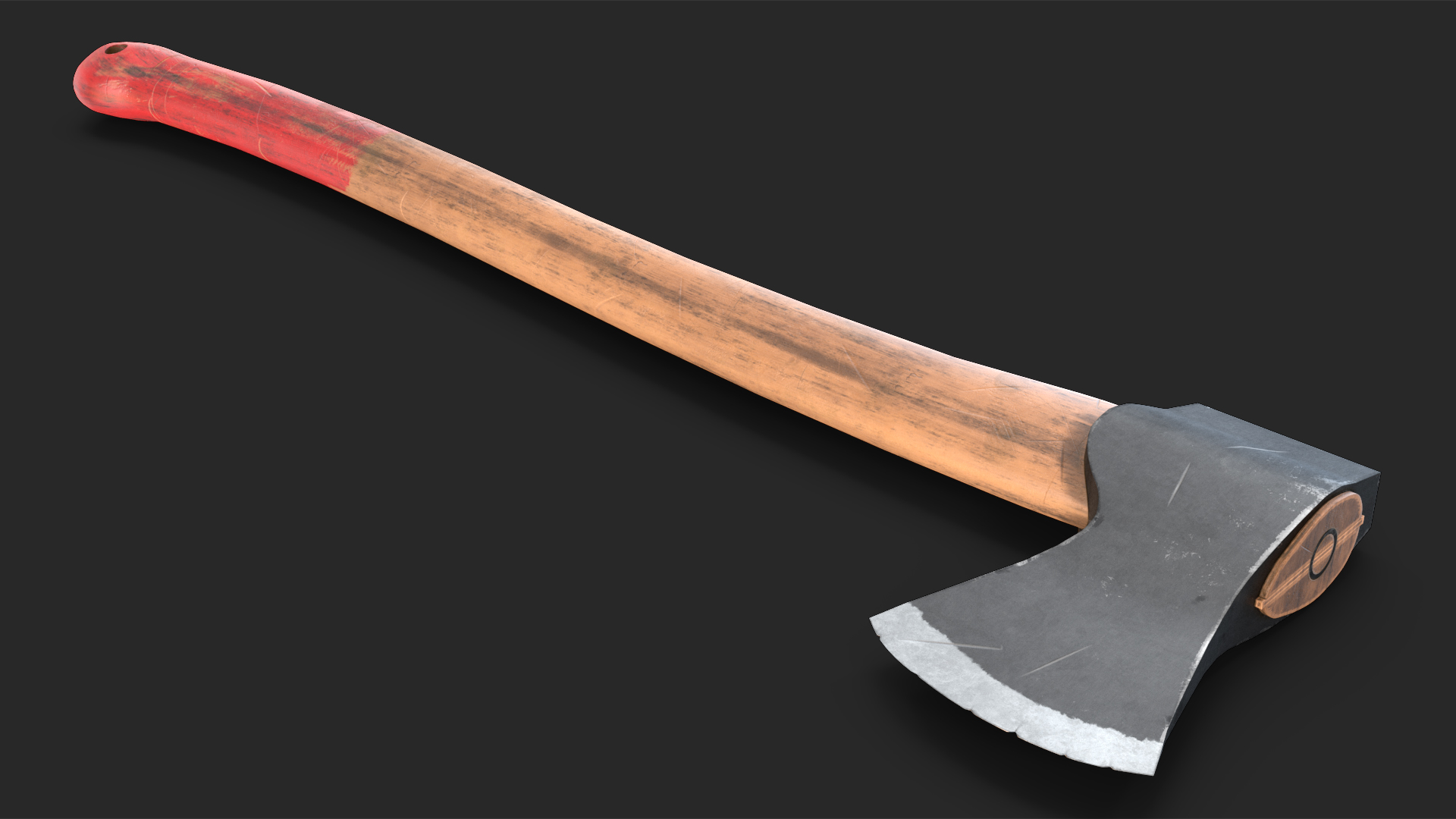 3D model Wooden Hatchet Axe Game Weapon