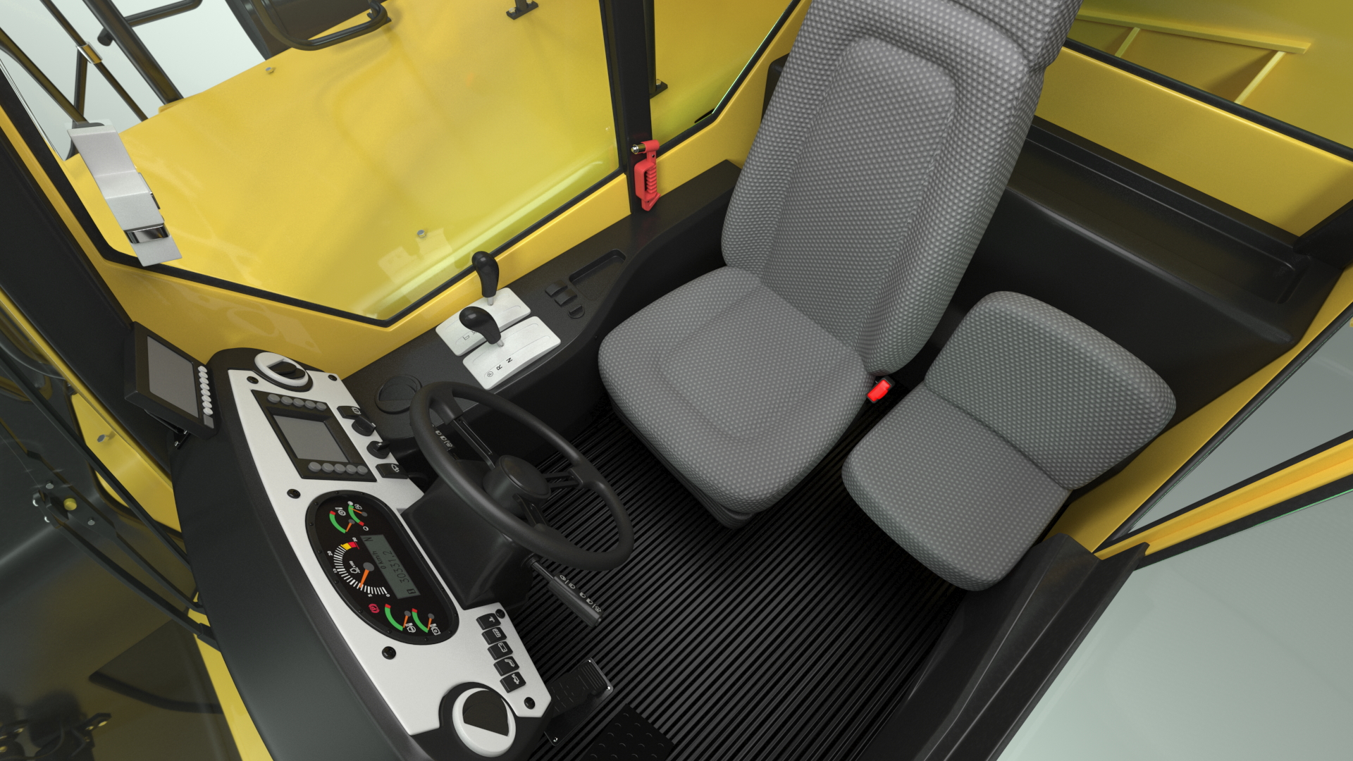 3D Yellow Construction Water Truck Rigged model