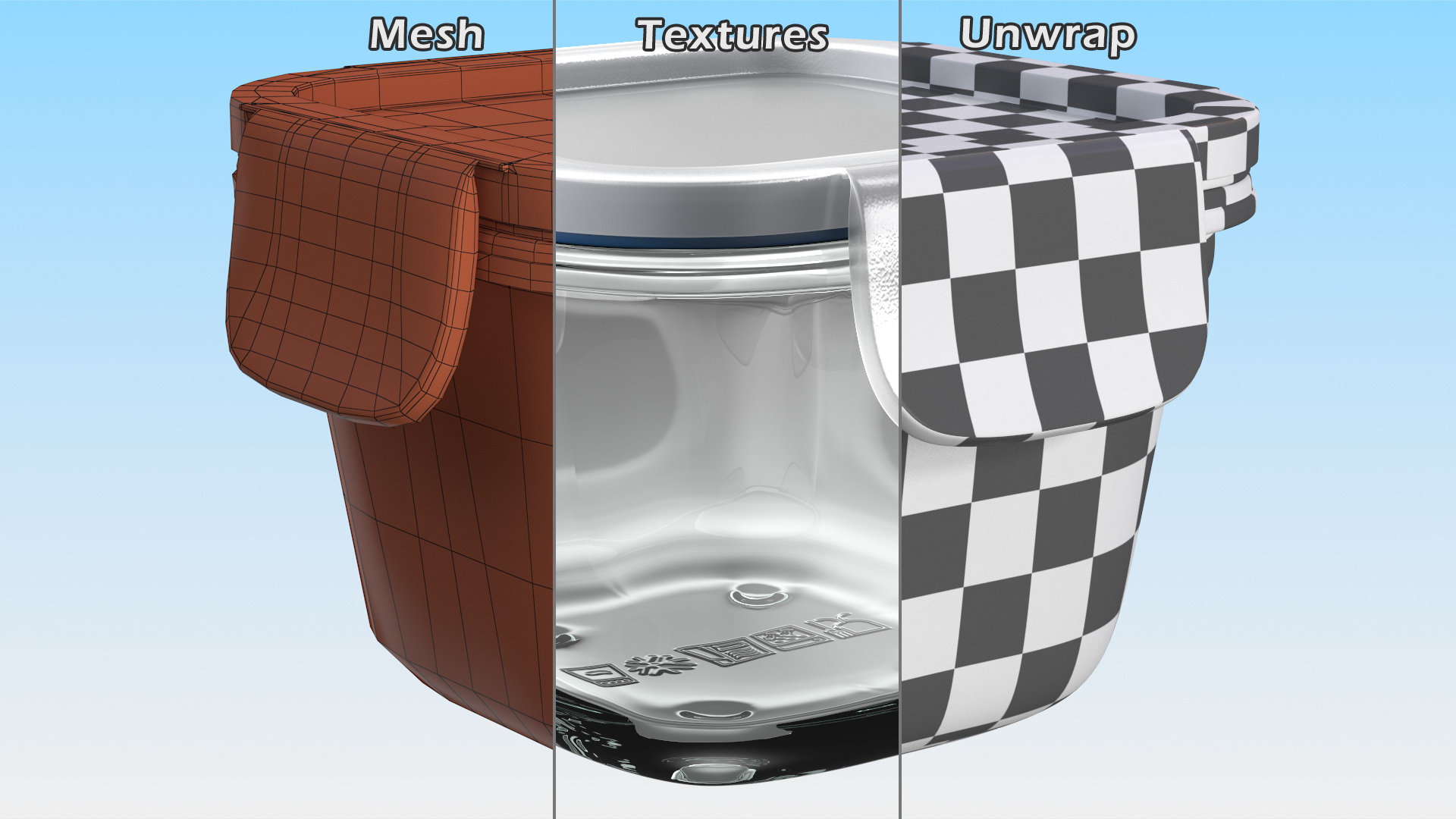 Glass Clip Lock Food Storage Container 180ml 3D model