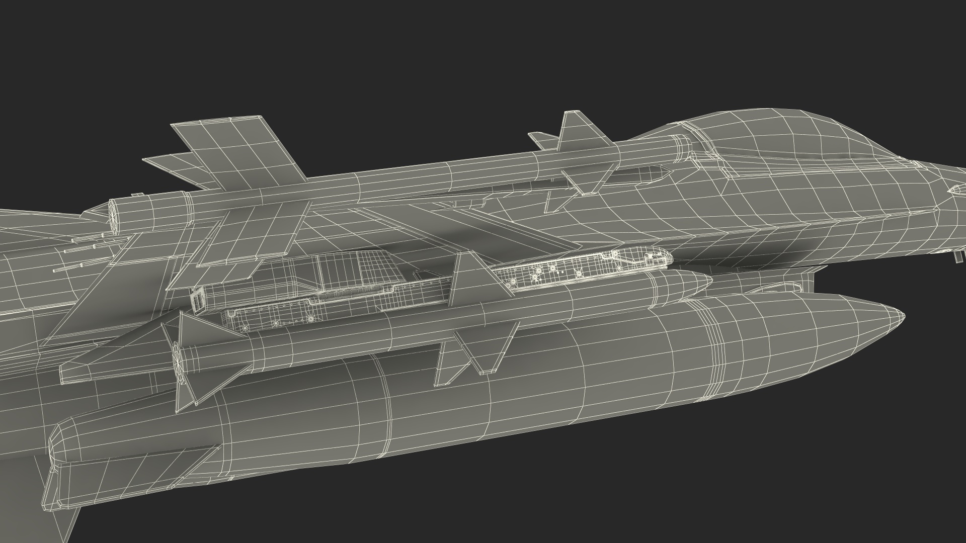 3D Fighter F-16 with Pilot and Missile Launcher LAU-129 Rigged for Cinema 4D model