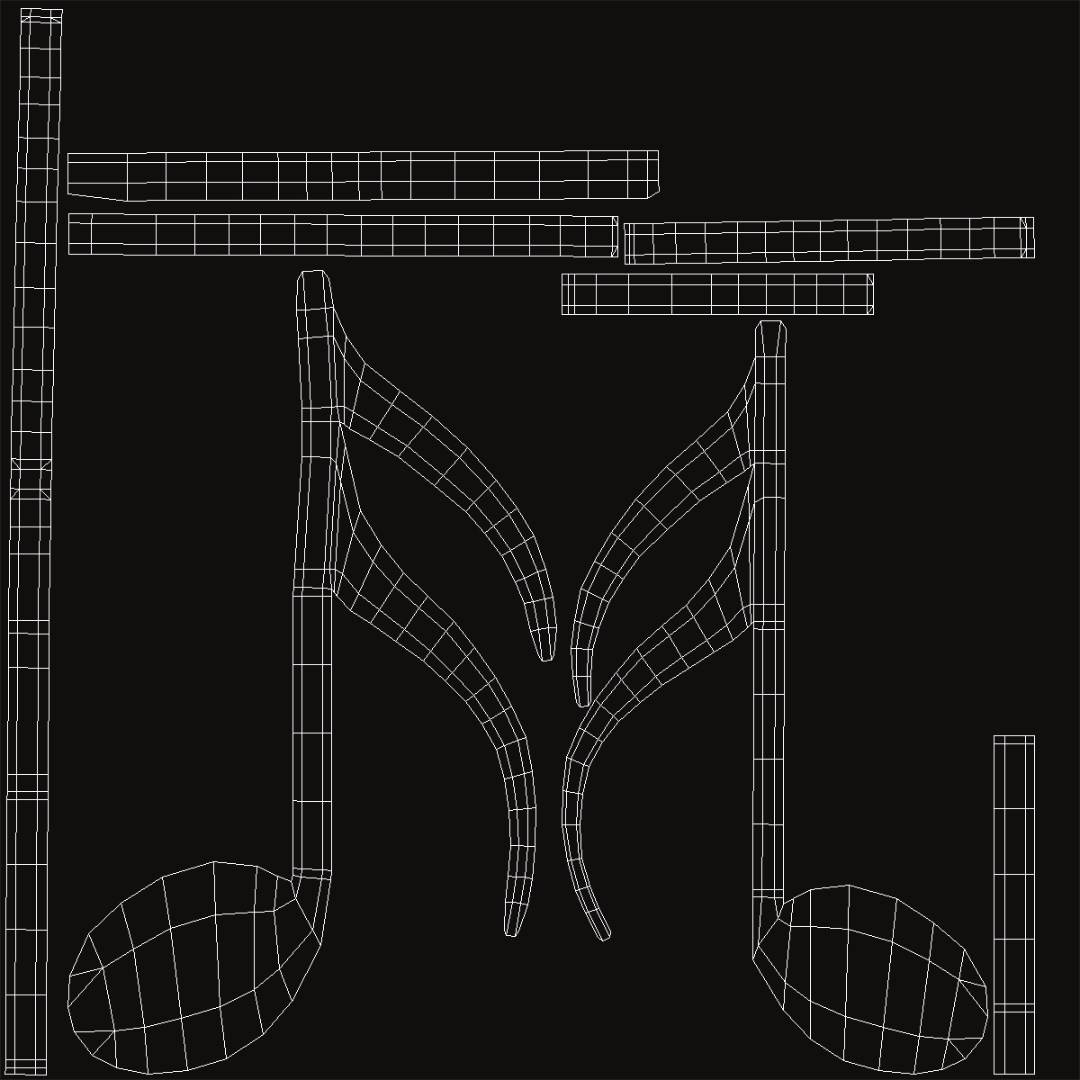 3D model Silver Musical Notes