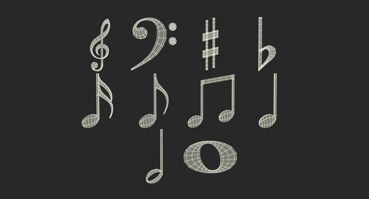 3D model Silver Musical Notes