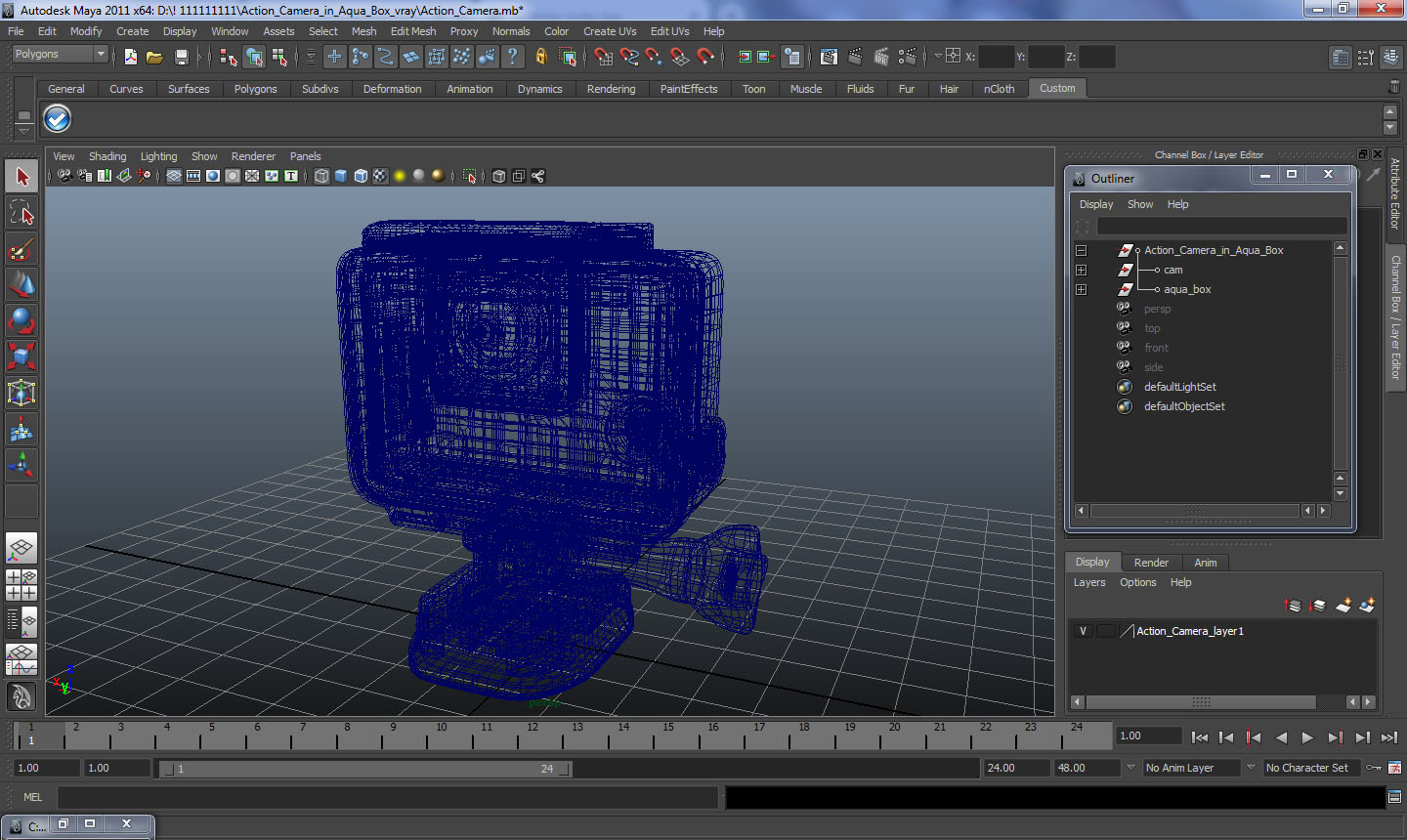 3D model Action Camera in Aqua Box