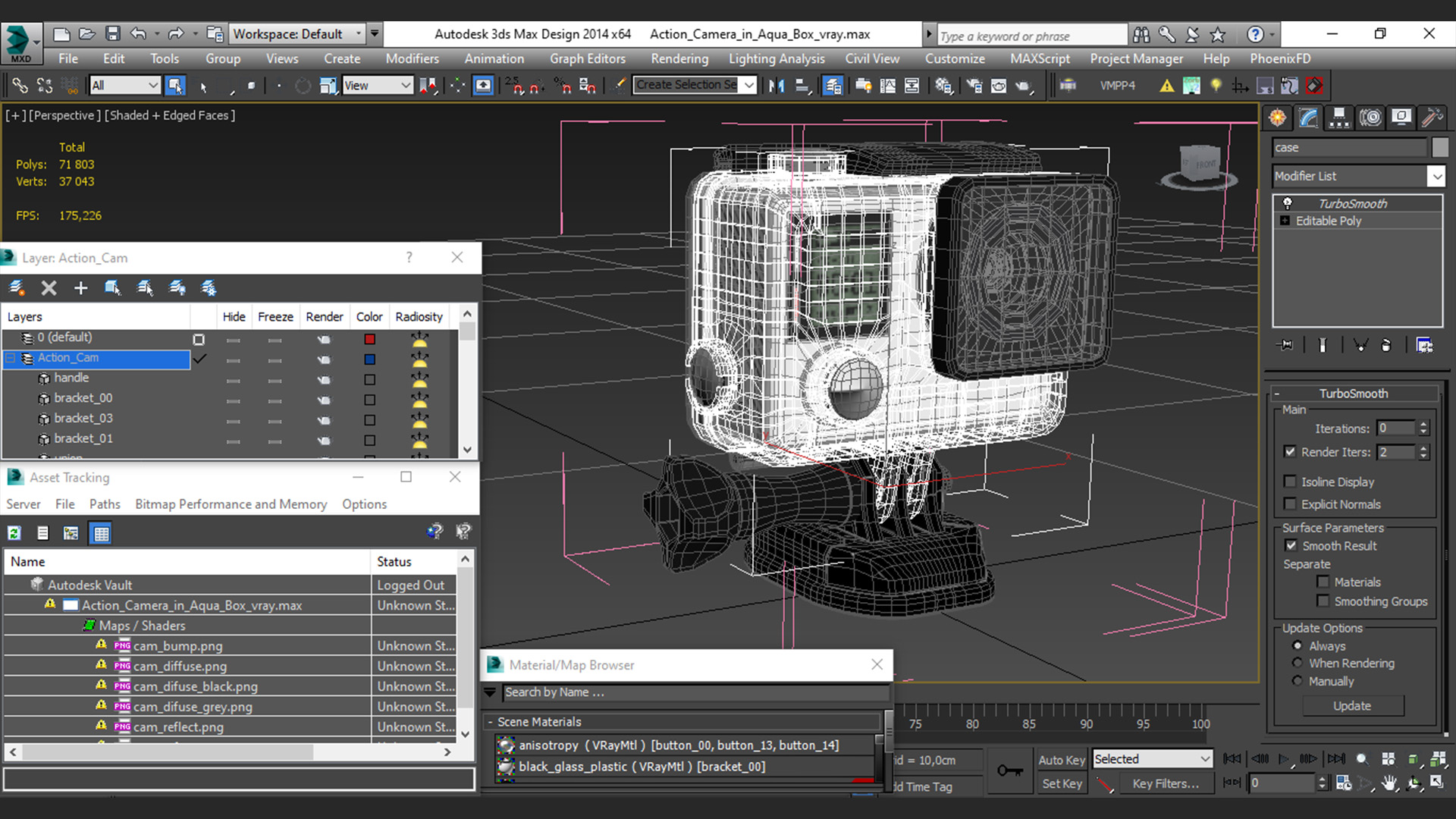 3D model Action Camera in Aqua Box