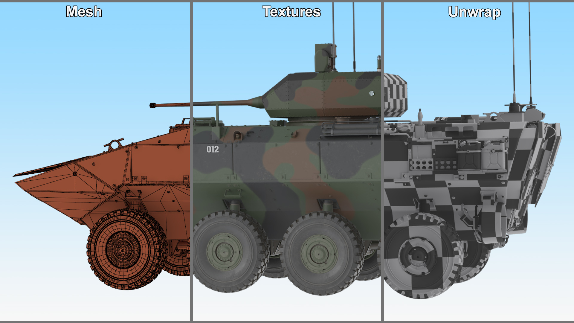 3D US Amphibious Combat Vehicle ACV with 30mm Gun