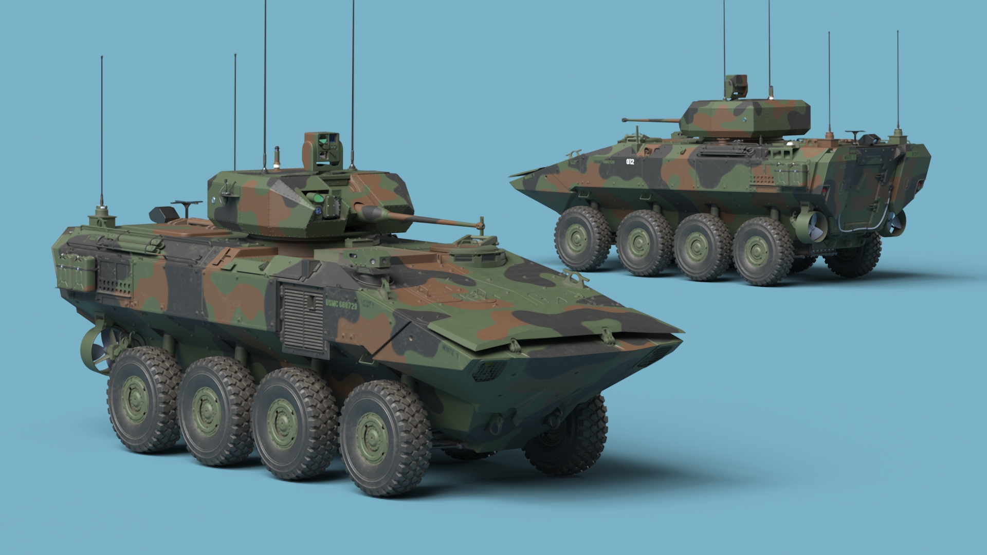 3D US Amphibious Combat Vehicle ACV with 30mm Gun