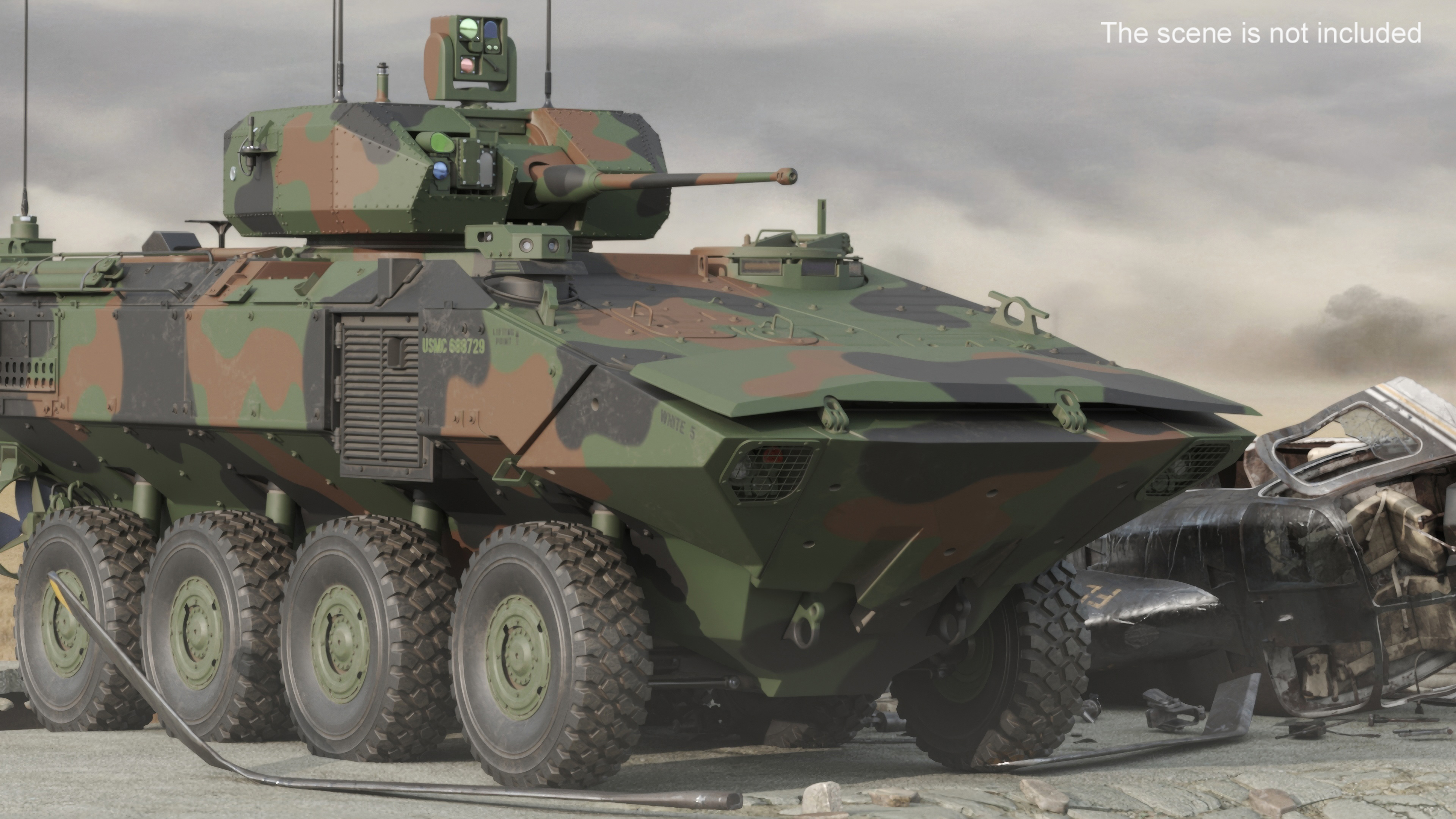 3D US Amphibious Combat Vehicle ACV with 30mm Gun