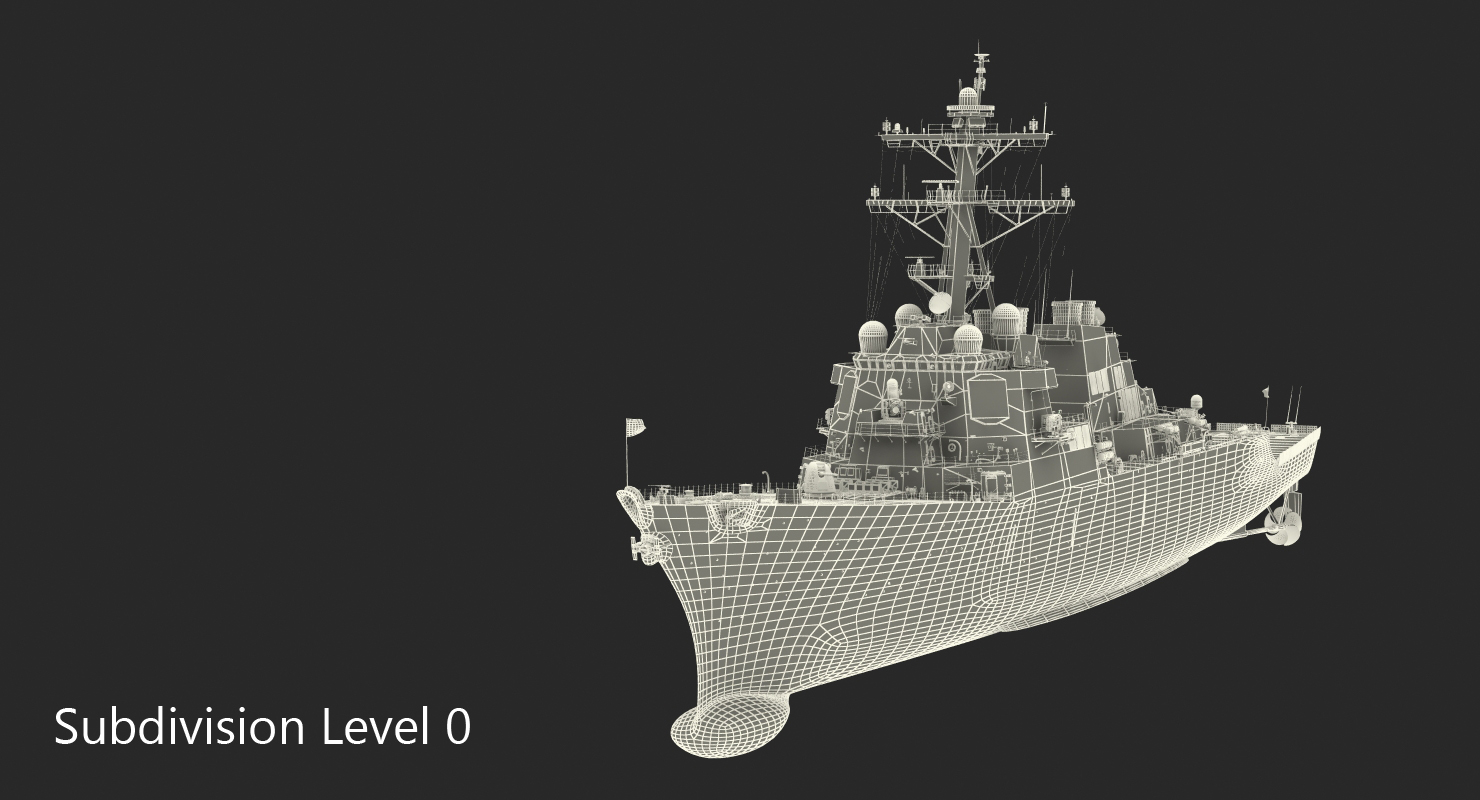Arleigh Burke Destroyer Donald Cook DDG 75 Rigged 3D model